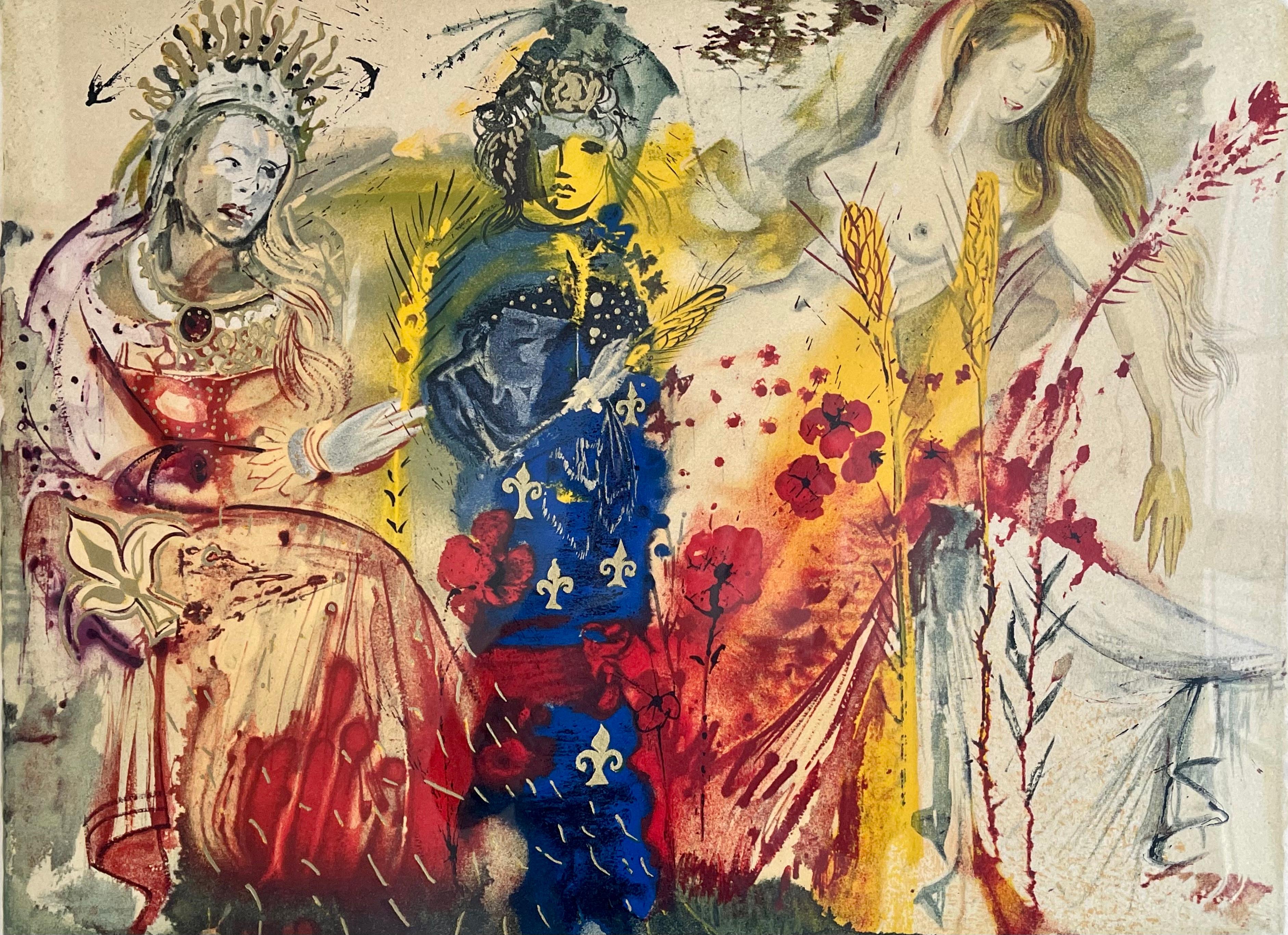 Lithographie de Salvator Dali, épreuve d'artiste représentant 