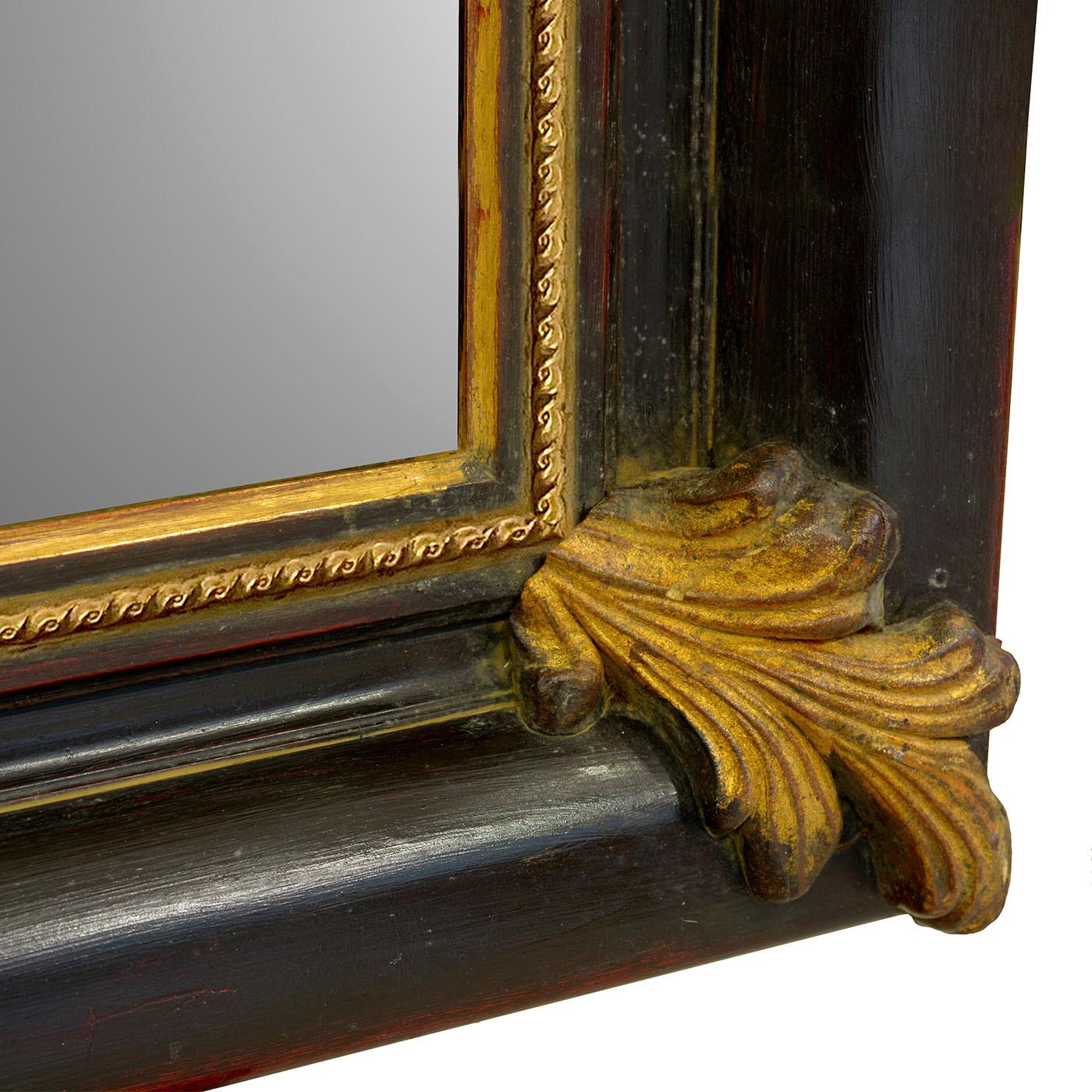 Salvator Rosa Wandspiegel aus Ebenholz und Gold von Caiafa (Italienisch)