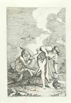 Glauco y Escila - Aguafuerte según Salvator Rosa - Siglo XVIII