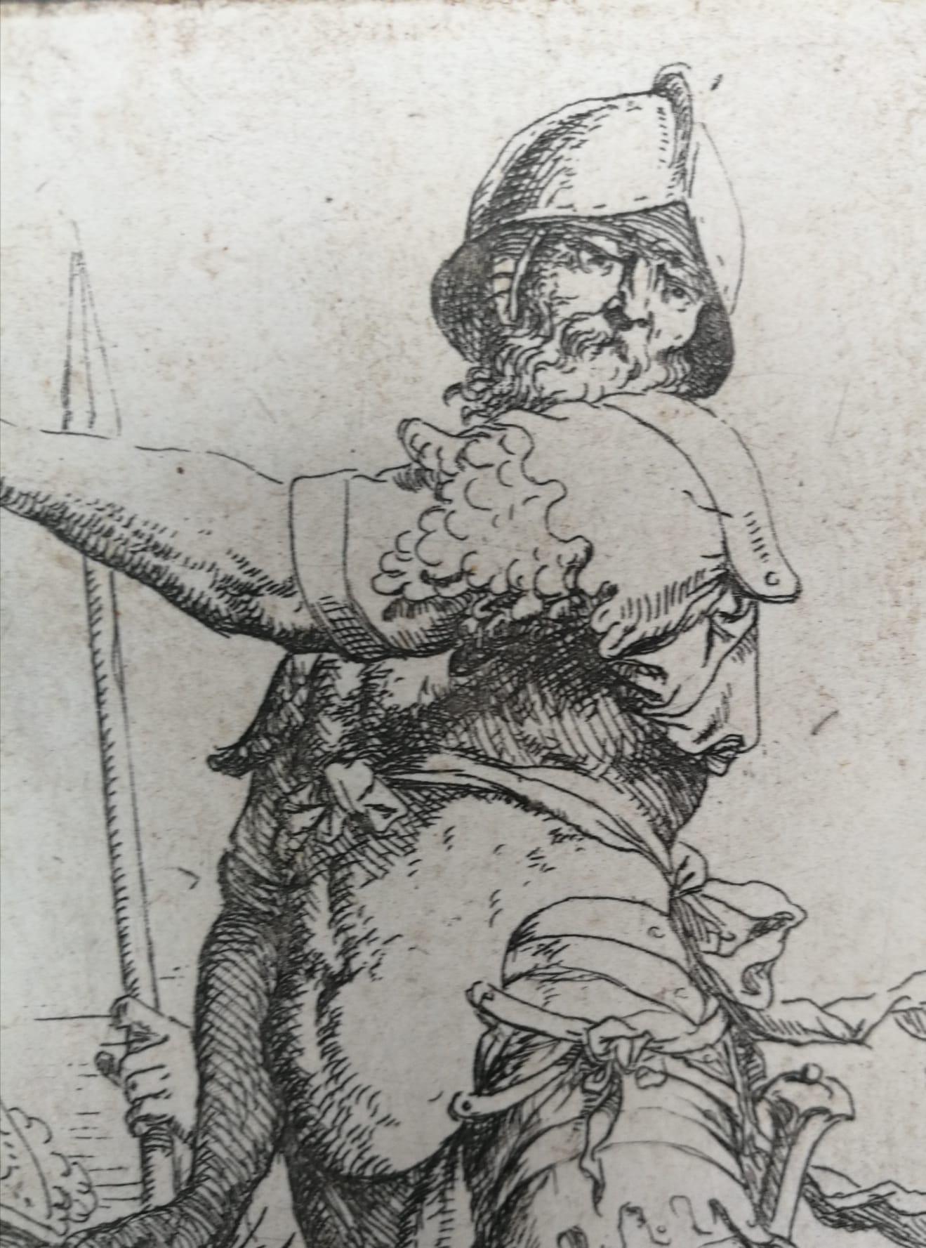 Salvator Rosa, Soldier with the Shield of Medusa, Etching, Figurine Series, 17th in vendita 3