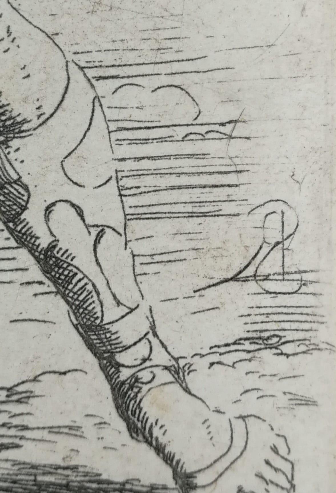 Salvator Rosa, Soldier with the Shield of Medusa, Etching, Figurine Series, 17th in vendita 5