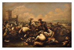 BATALLA CAVARLA- Escuela Napolitana - Óleo sobre Lienzo Pintura Figurativa Italiana