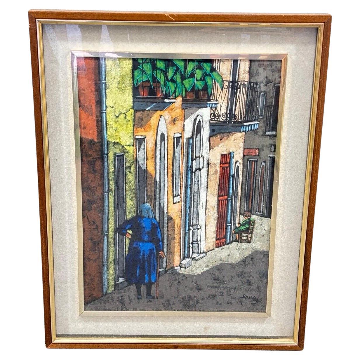 Salvatore Aquino Pintura al óleo sobre lienzo 1970's