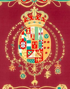 Salvatore ARGENIO: Silk Painting "Bourbon Shield of the Two Sicilies " 21st Cent