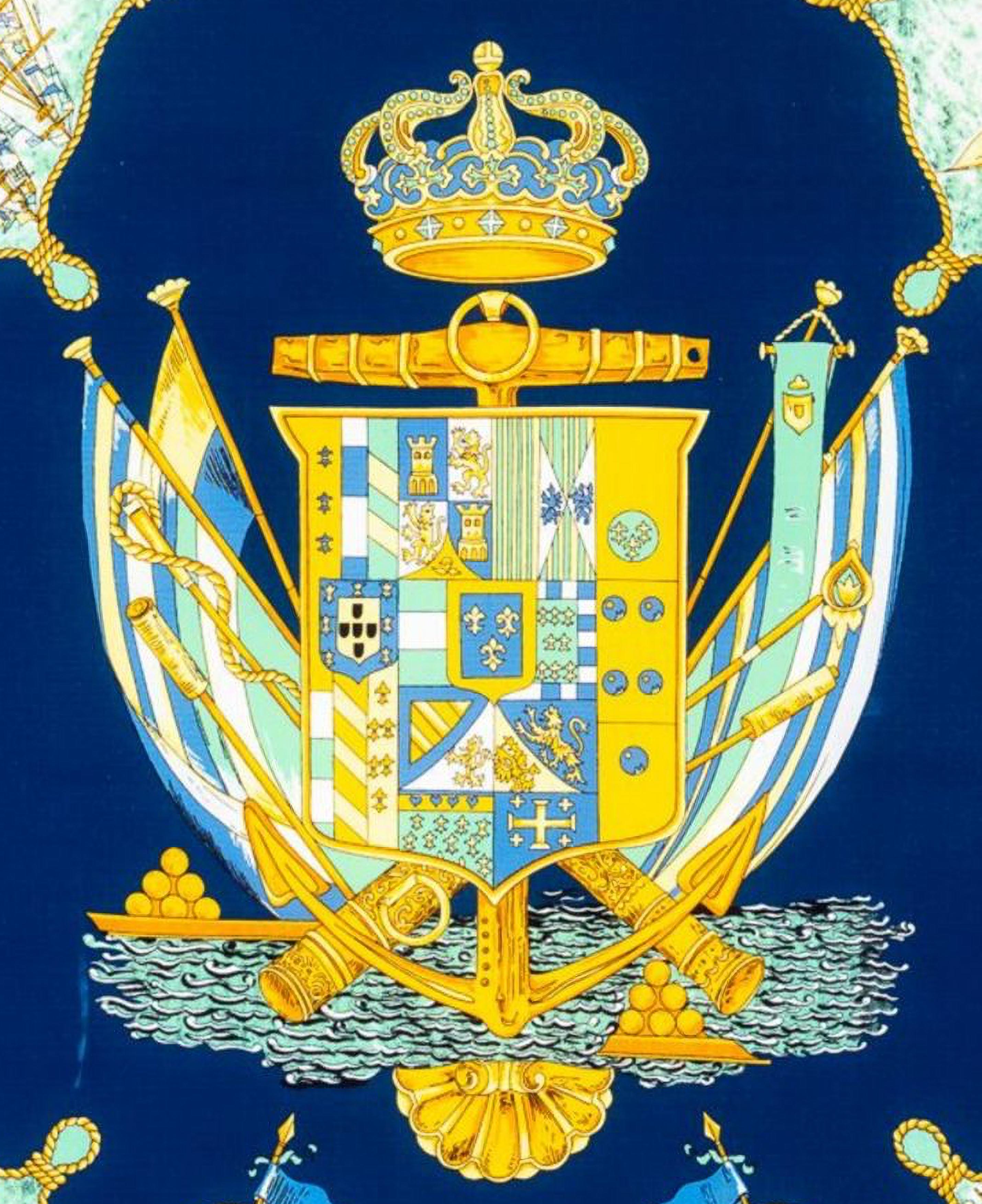 Salvatore ARGENIO: Seidengemälde „Bourbon Shield of the Two Sicilies“, 21. Jahrhundert, Salvatore ARGENIO (Moderne) im Angebot