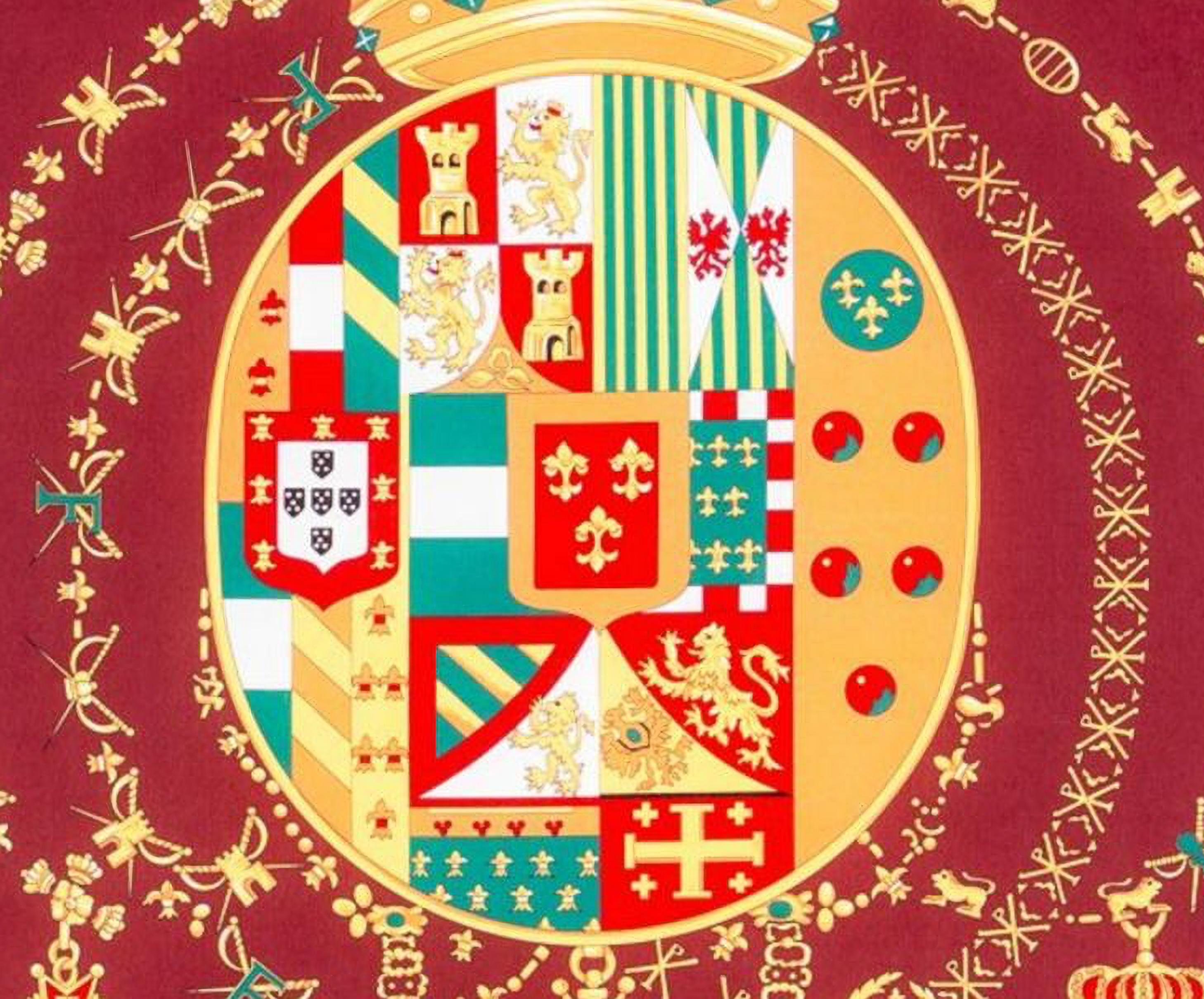Salvatore ARGENIO: Seidengemälde „Bourbon Shield of the Two Sicilies“, 21. Jahrhundert, Salvatore ARGENIO (Italienisch) im Angebot