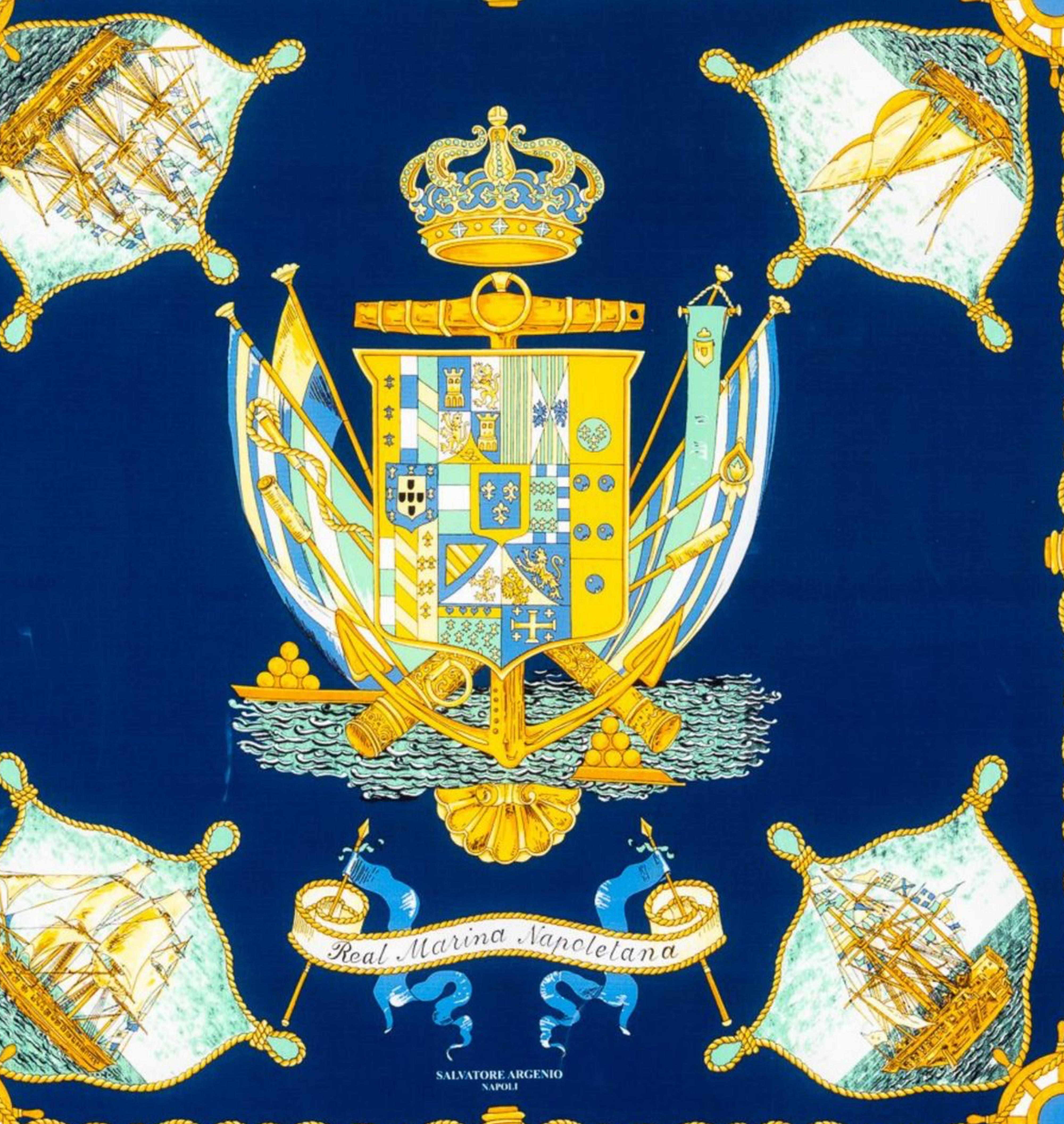 Salvatore ARGENIO: Seidengemälde „Bourbon Shield of the Two Sicilies“, 21. Jahrhundert, Salvatore ARGENIO (Italienisch) im Angebot