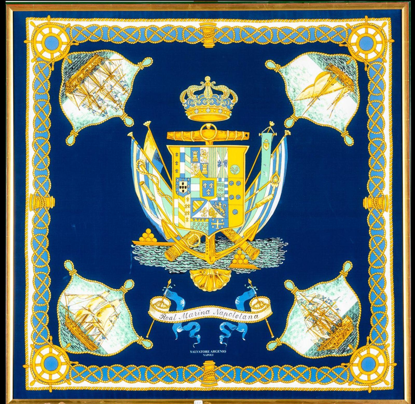 Salvatore ARGENIO: Seidengemälde „Bourbon Shield of the Two Sicilies“, 21. Jahrhundert, Salvatore ARGENIO (Handgefertigt) im Angebot