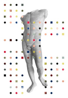 Untitled, Balance Series. Male Nude Torso.  Digital Collage Color Photograph