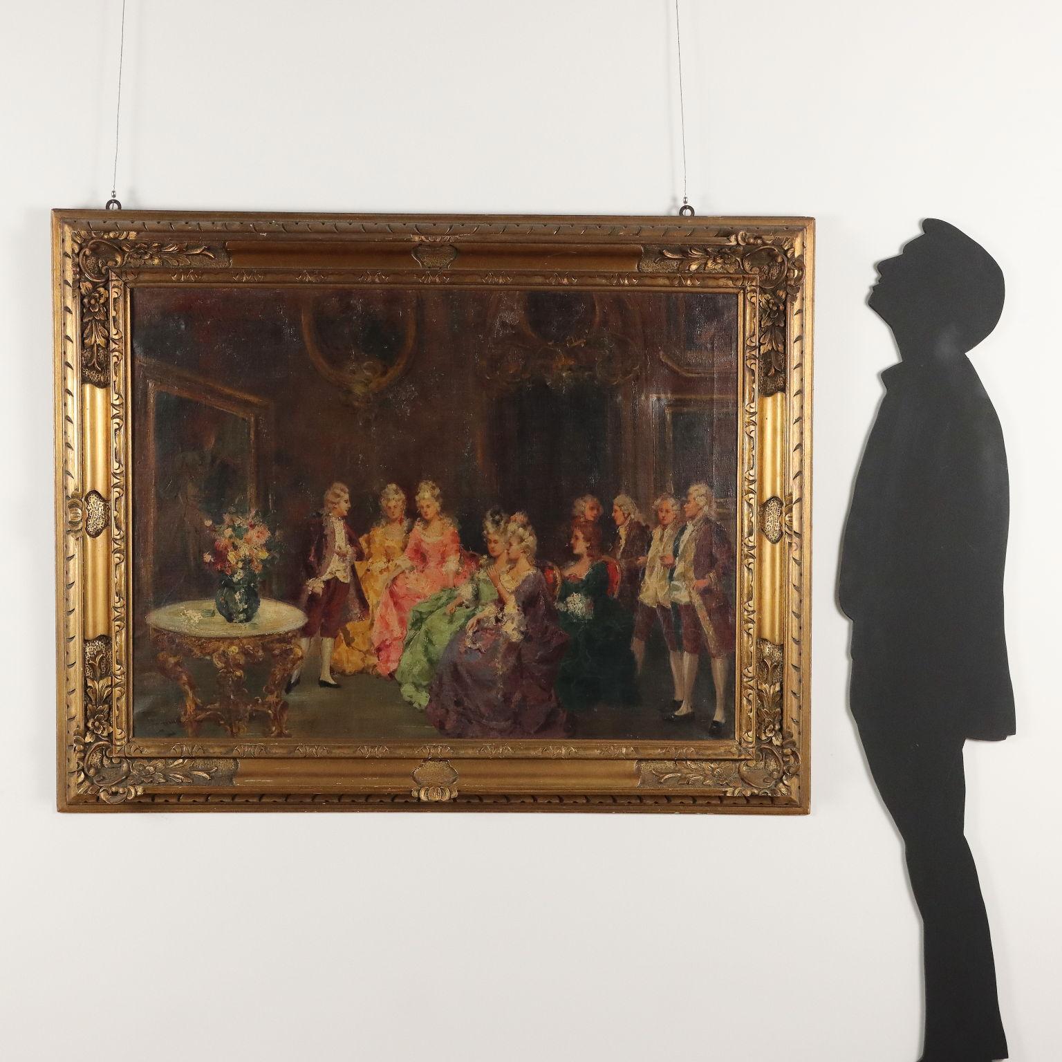 Cuadro de escena galante de Salvagtore Balsamo de principios del siglo XX - Painting de Salvatore Balsamo