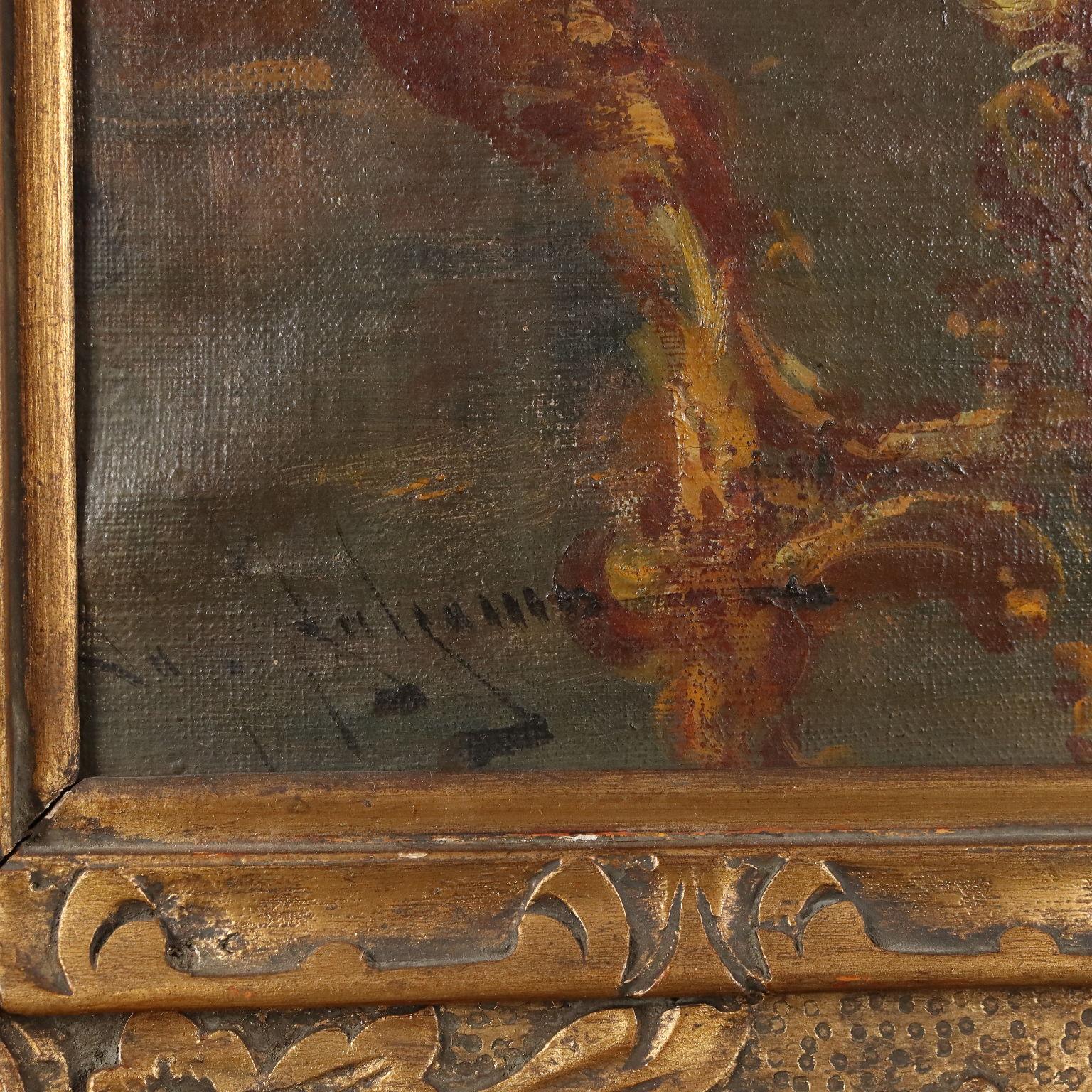 Cuadro de escena galante de Salvagtore Balsamo de principios del siglo XX 3