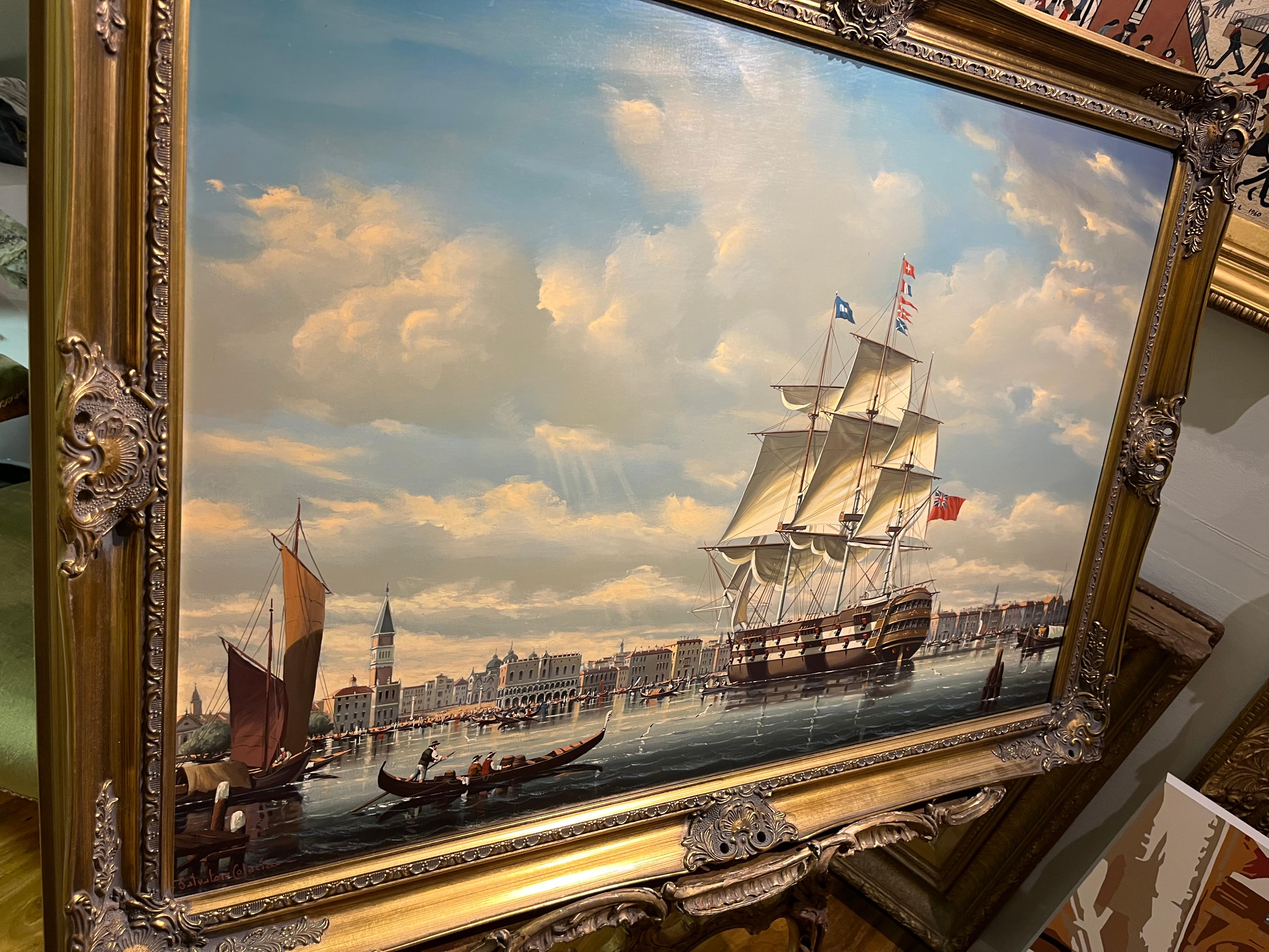 HUGE OIL PAINTING by SALVATORE COLACICCO (NAVY ADMIRALTY 20th CENTURY PIECE  For Sale 7