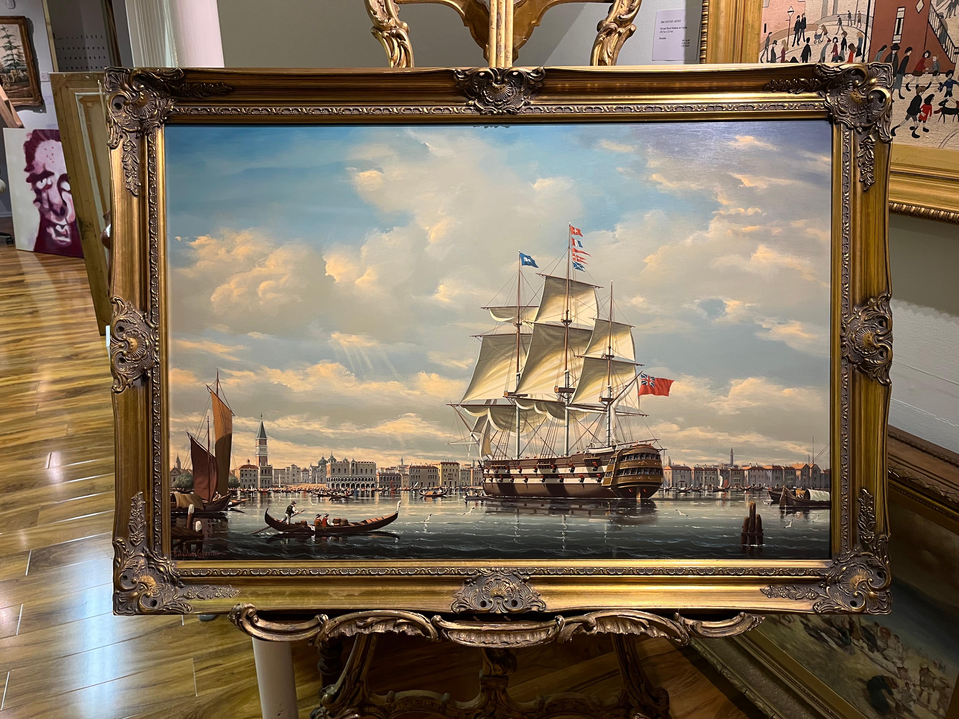 HUGE OIL PAINTING by SALVATORE COLACICCO (NAVY ADMIRALTY 20th CENTURY PIECE  For Sale 9