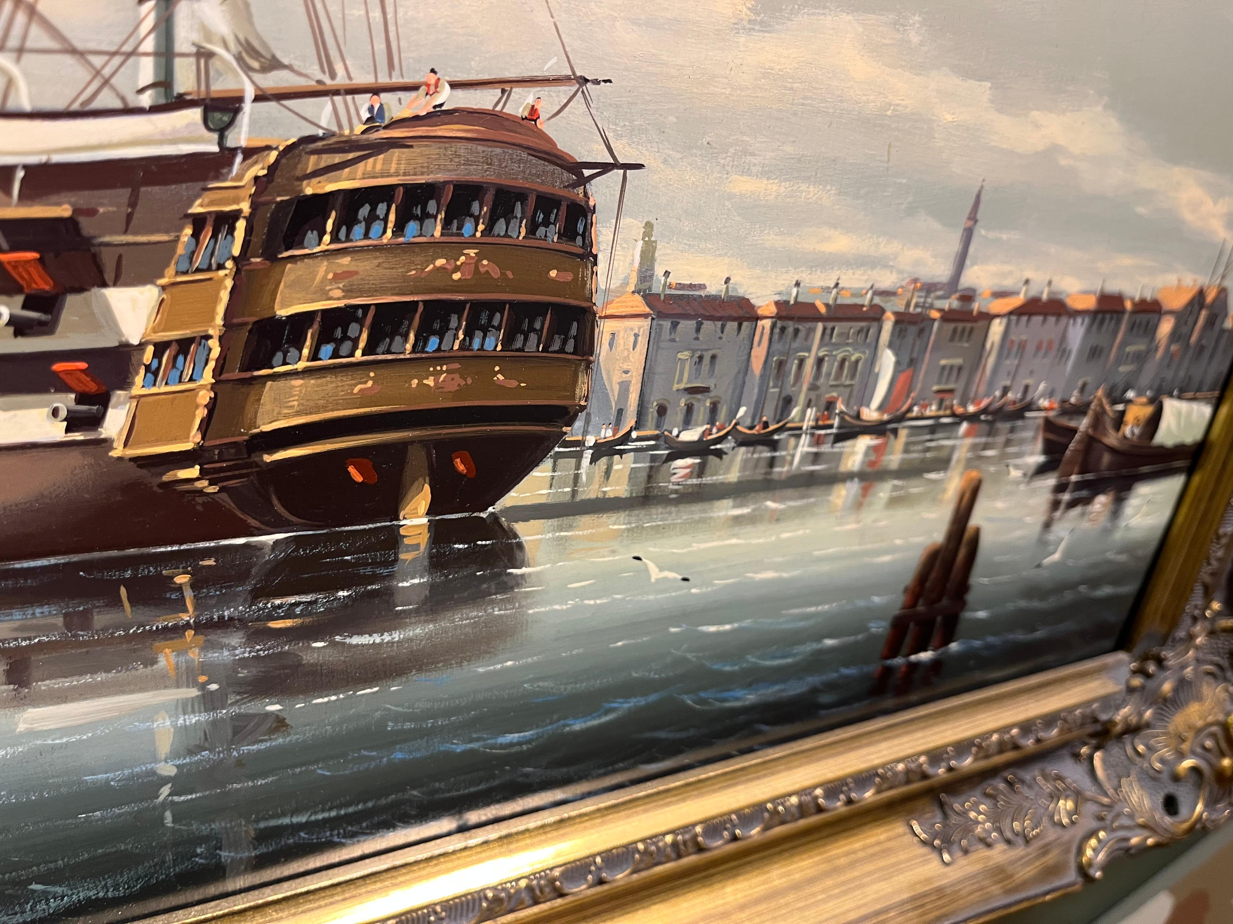 HUGE OIL PAINTING by SALVATORE COLACICCO (NAVY ADMIRALTY 20th CENTURY PIECE  - Realist Painting by Salvatore Colacicco