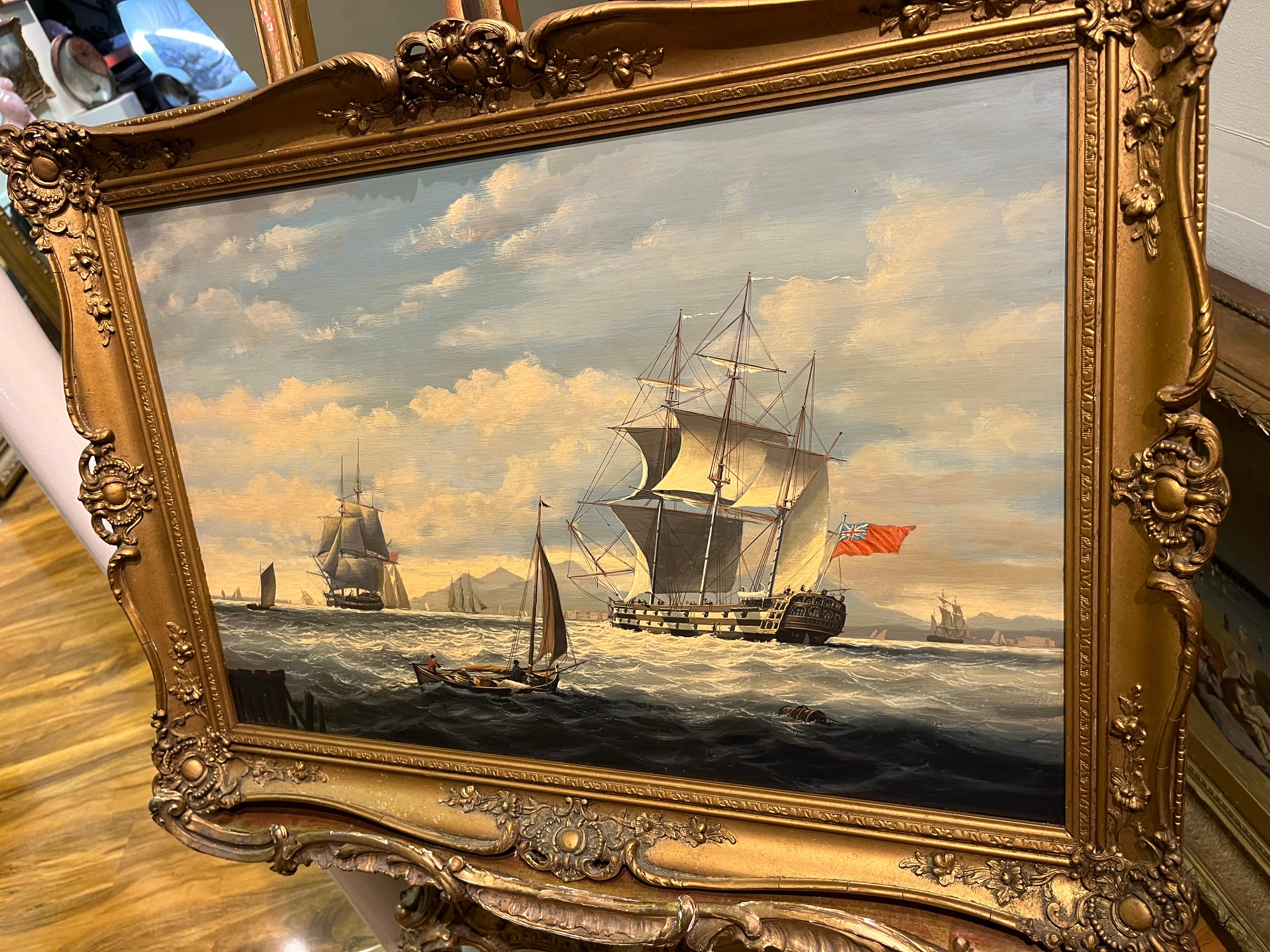 LARGE OIL PAINTING by SALVATORE COLACICCO (NAVY ADMIRALTY 20th CENTURY PIECE  For Sale 6