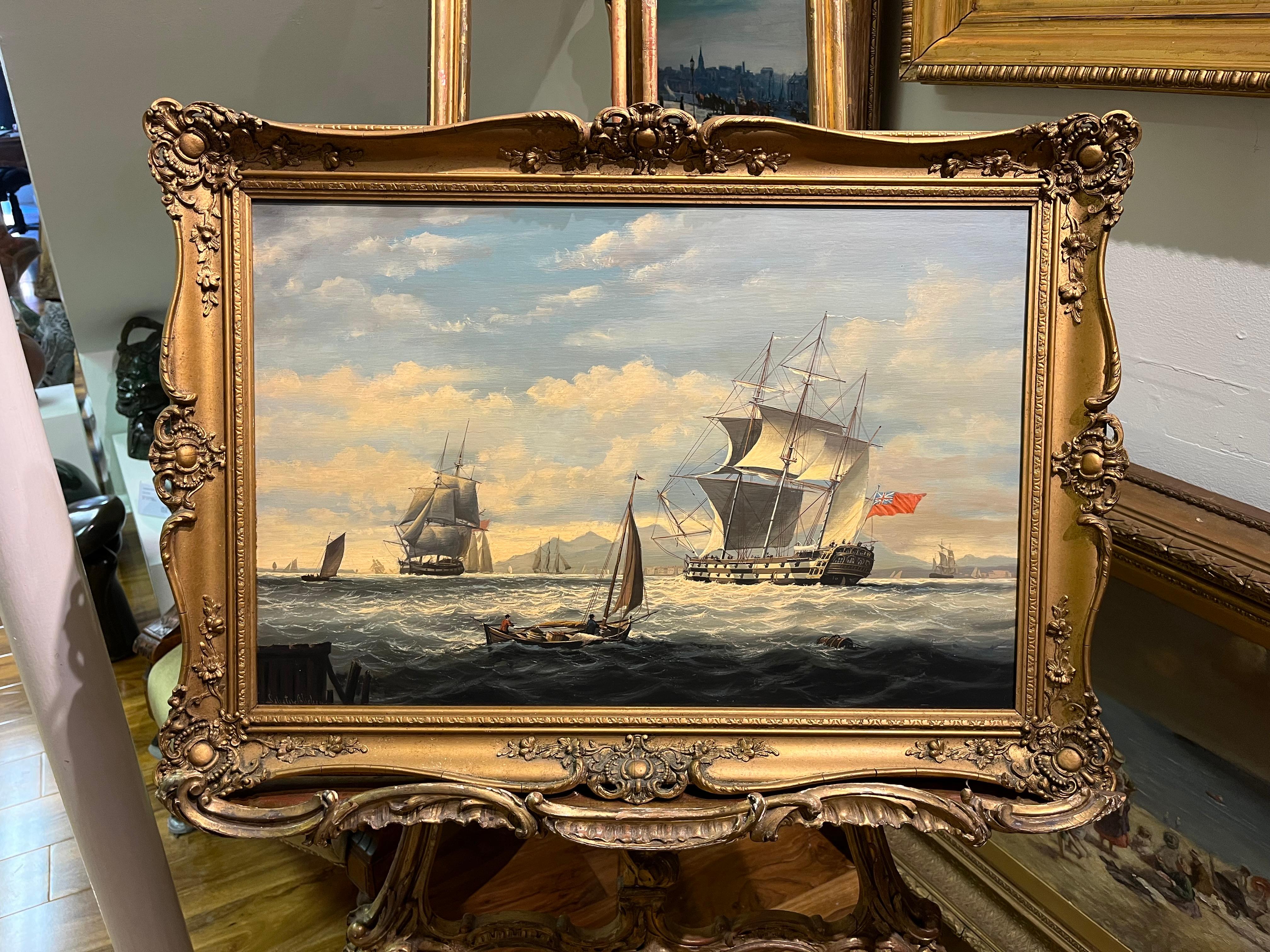 LARGE OIL PAINTING by SALVATORE COLACICCO (NAVY ADMIRALTY 20th CENTURY PIECE  For Sale 10