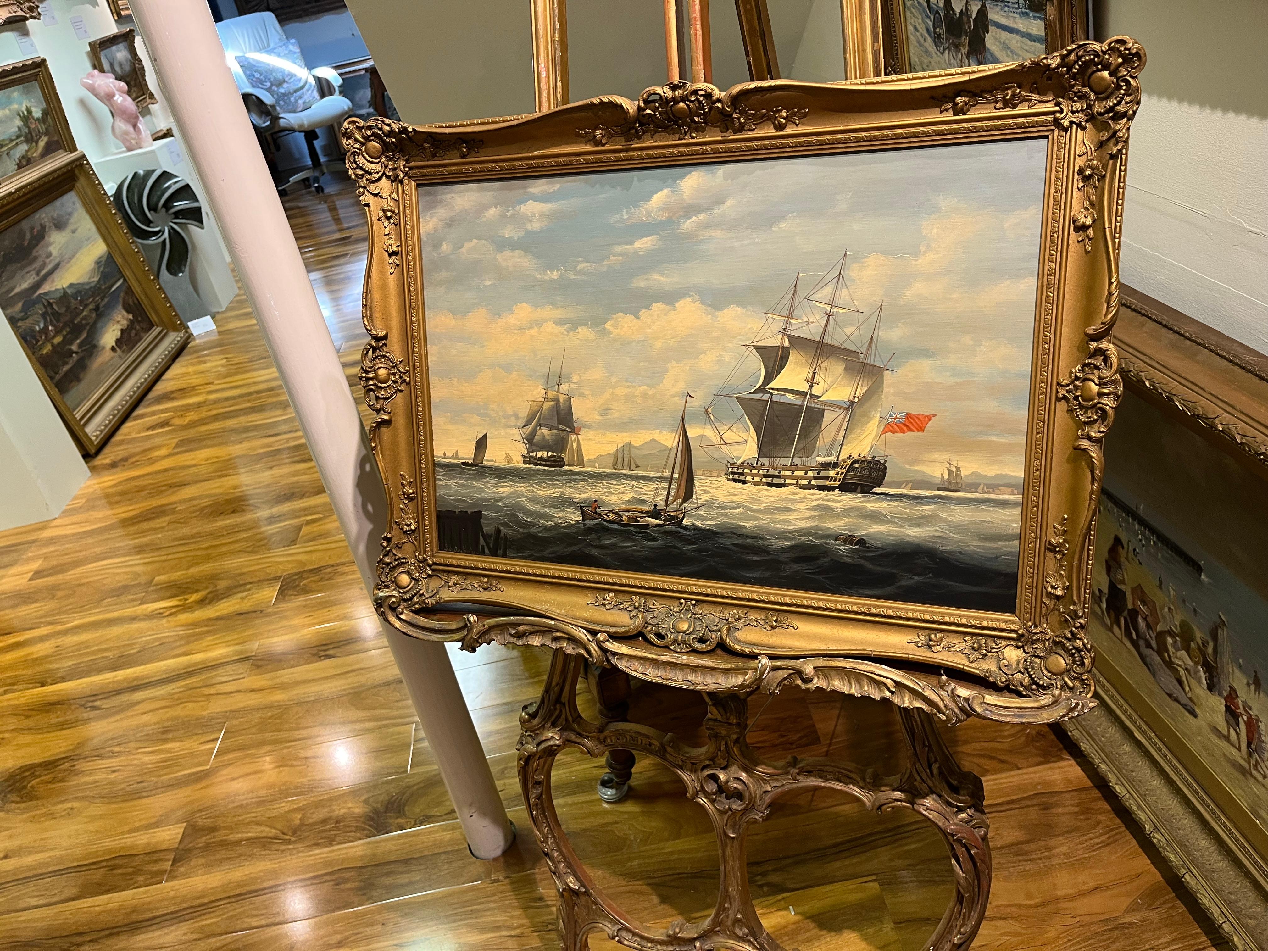 LARGE OIL PAINTING by SALVATORE COLACICCO (NAVY ADMIRALTY 20th CENTURY PIECE  - Painting by Salvatore Colacicco