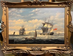 Vintage LARGE OIL PAINTING by SALVATORE COLACICCO (NAVY ADMIRALTY 20th CENTURY PIECE 
