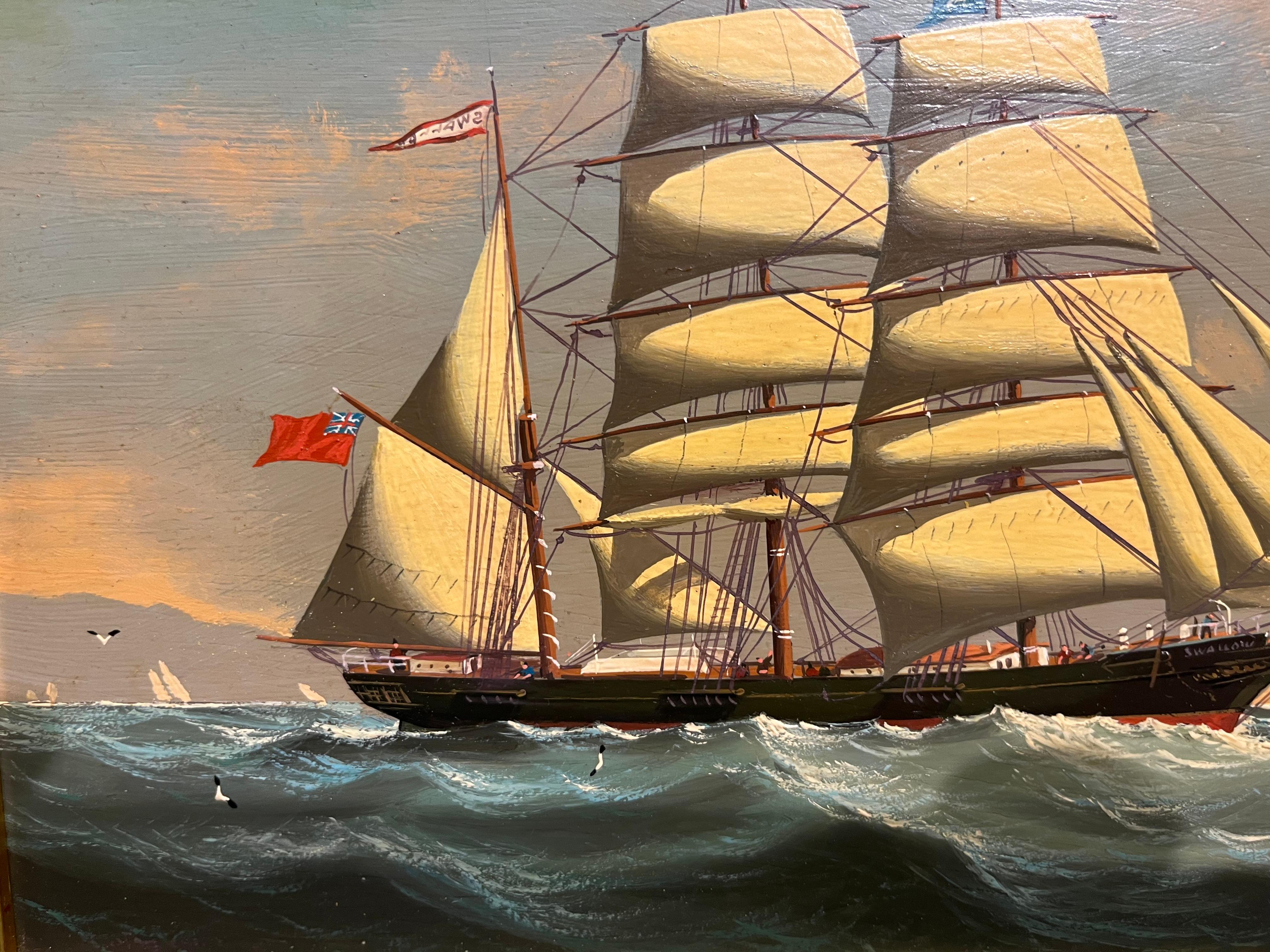 OIL PAINTING Small by SALVATORE COLACICCO (NAVY ADMIRALTY 20th CENTURY PIECE  For Sale 7