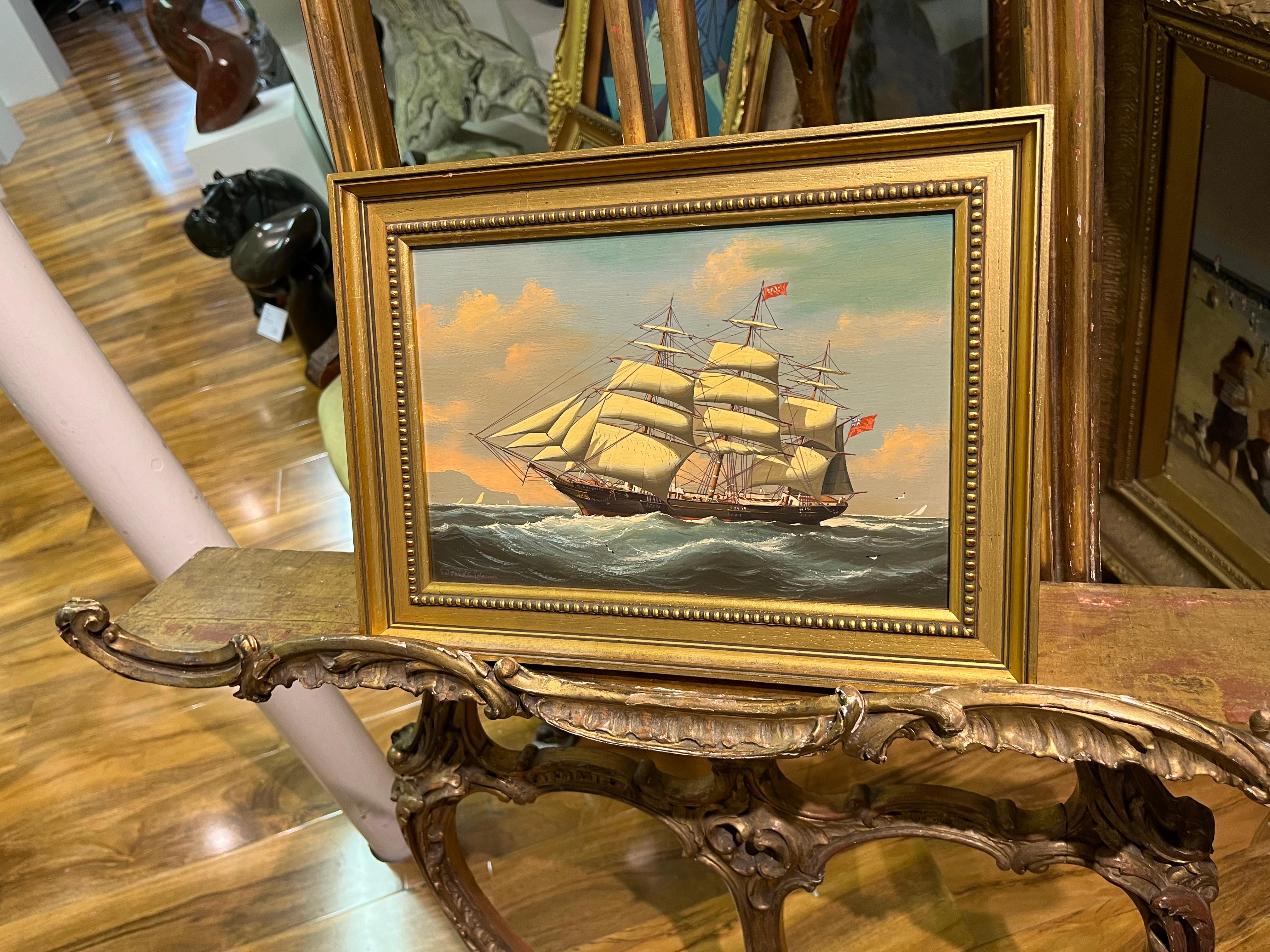 OIL PAINTING Small by SALVATORE COLACICCO (NAVY ADMIRALTY 20th CENTURY PIECE  For Sale 9