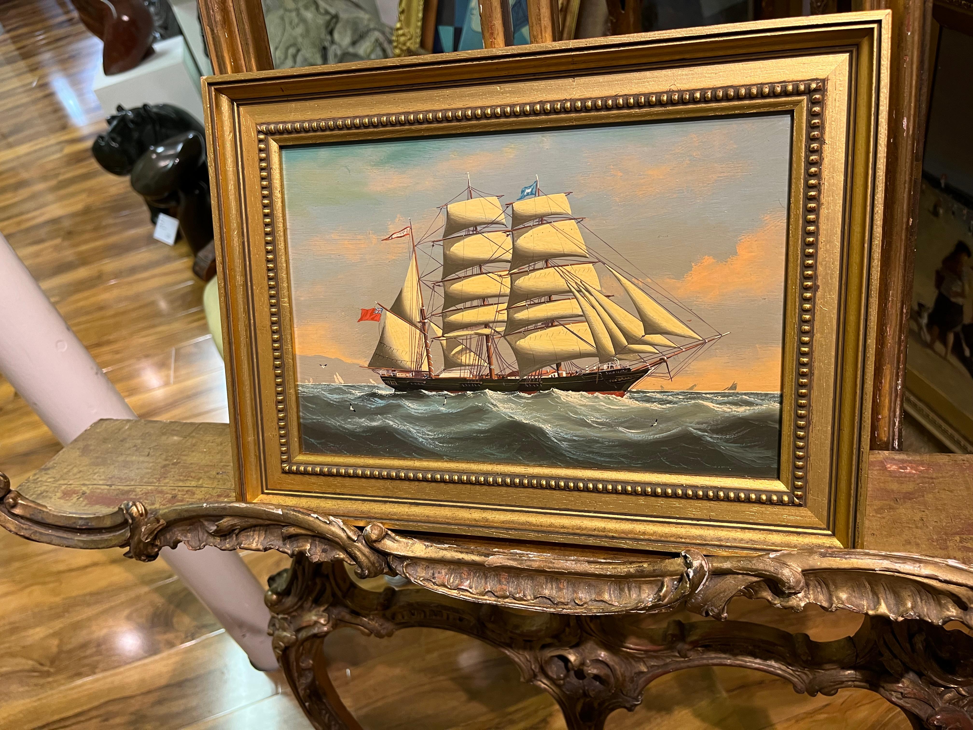 OIL PAINTING Small by SALVATORE COLACICCO (NAVY ADMIRALTY 20th CENTURY PIECE  For Sale 8