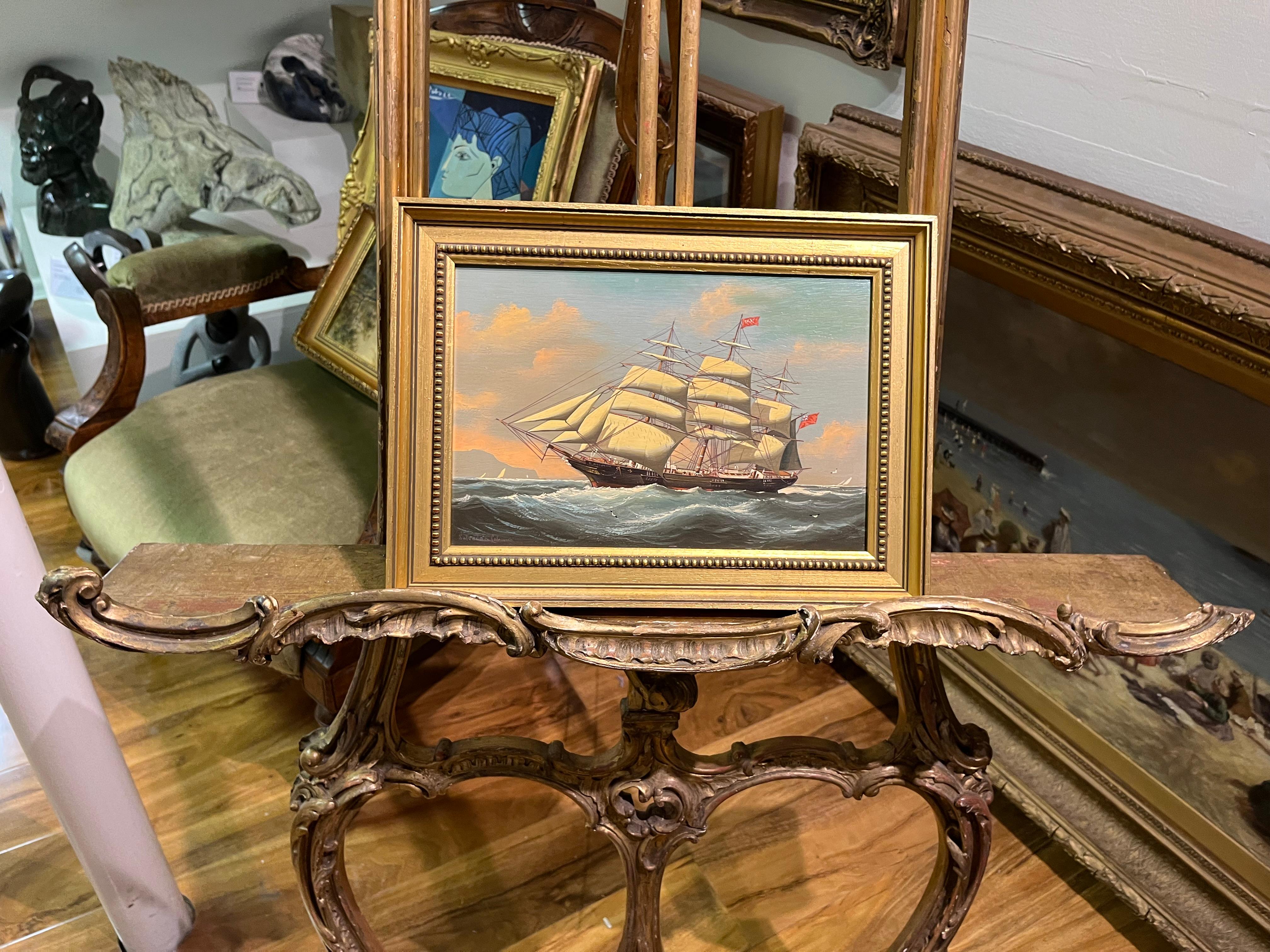 OIL PAINTING Small by SALVATORE COLACICCO (NAVY ADMIRALTY 20th CENTURY PIECE  For Sale 11