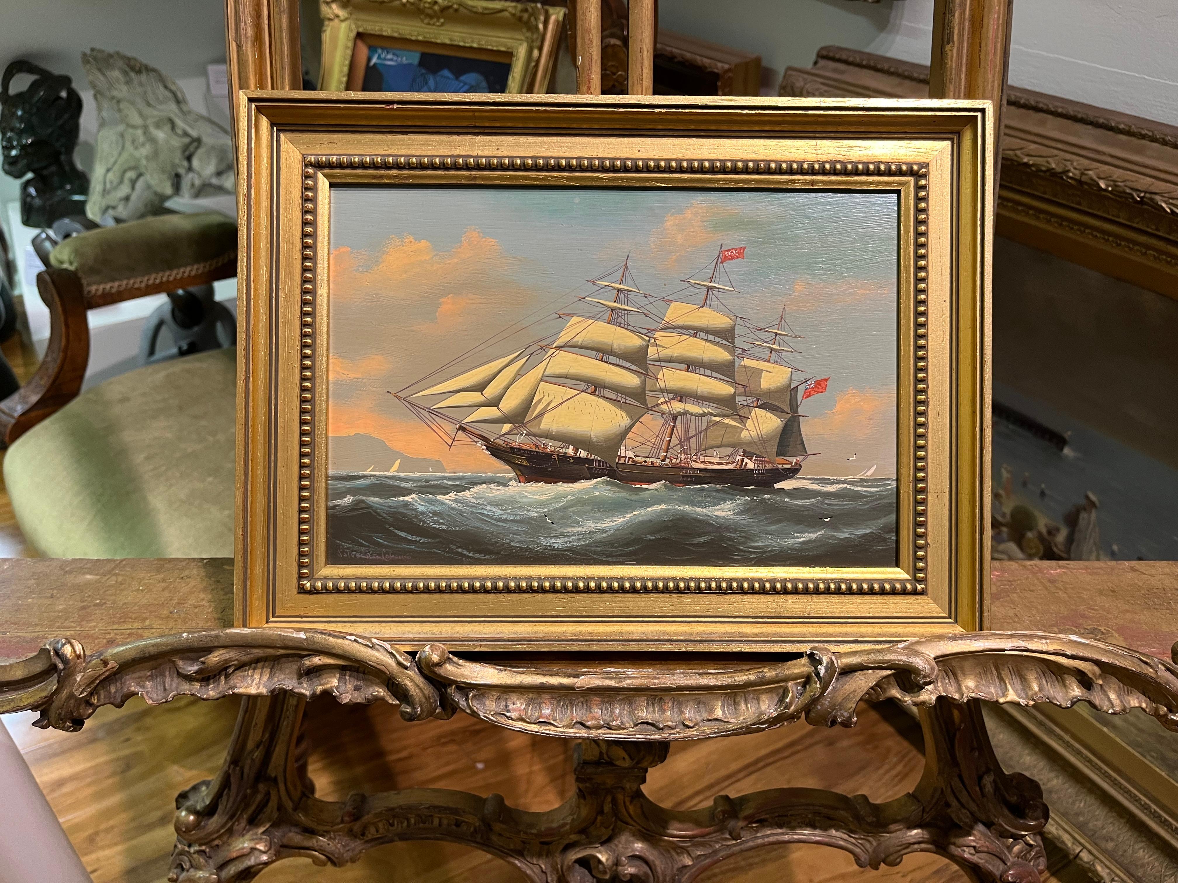 OIL PAINTING Small by SALVATORE COLACICCO (NAVY ADMIRALTY 20th CENTURY PIECE  For Sale 12