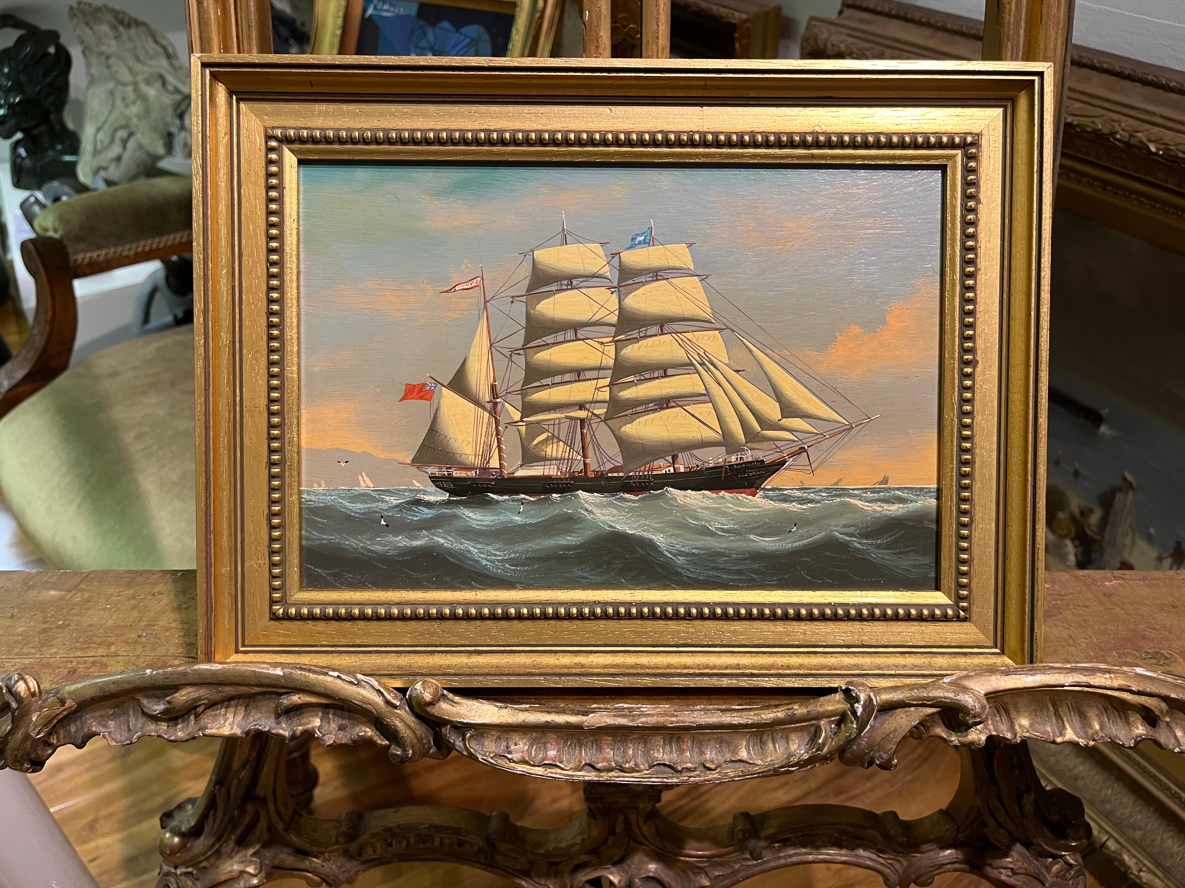 OIL PAINTING Small by SALVATORE COLACICCO (NAVY ADMIRALTY 20th CENTURY PIECE  For Sale 11