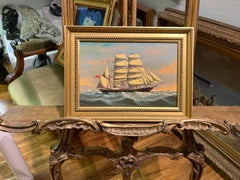 Pittura ad olio di piccole dimensioni di SALVATORE COLACICCO (NAVY ADMIRALTY 20° SECOLO)