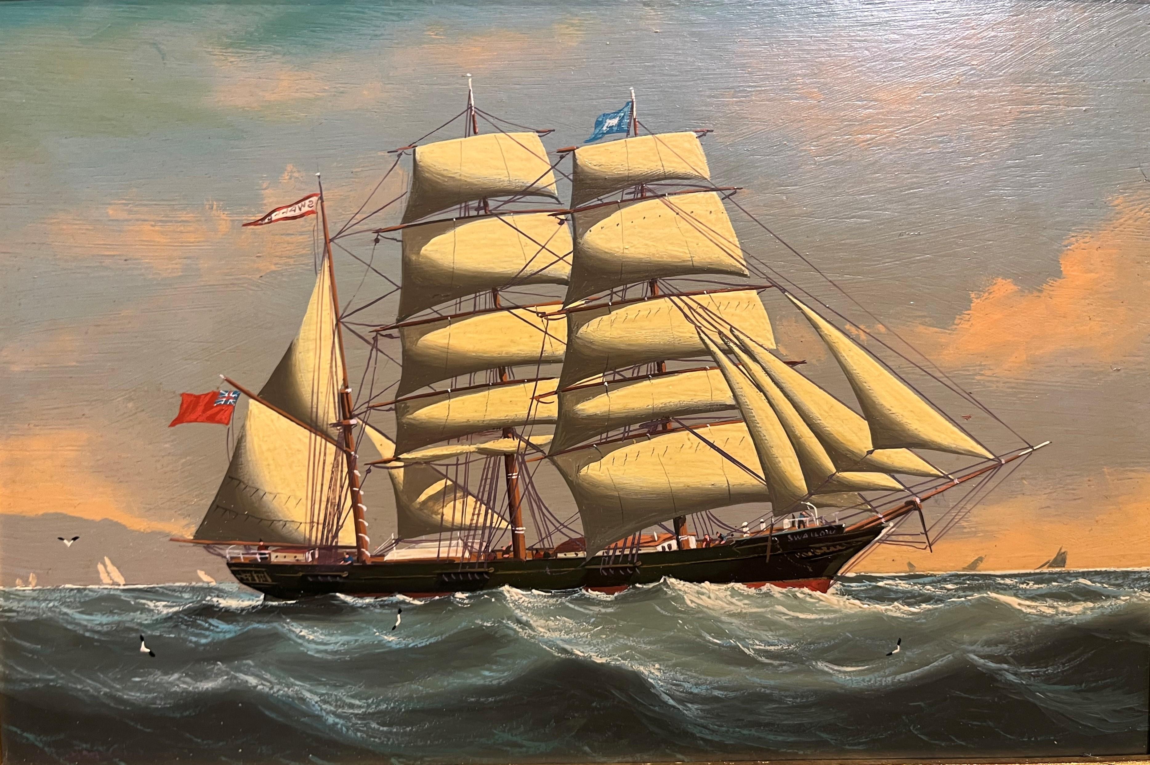 OIL PAINTING Small by SALVATORE COLACICCO (NAVY ADMIRALTY 20th CENTURY PIECE  - Realist Painting by Salvatore Colacicco