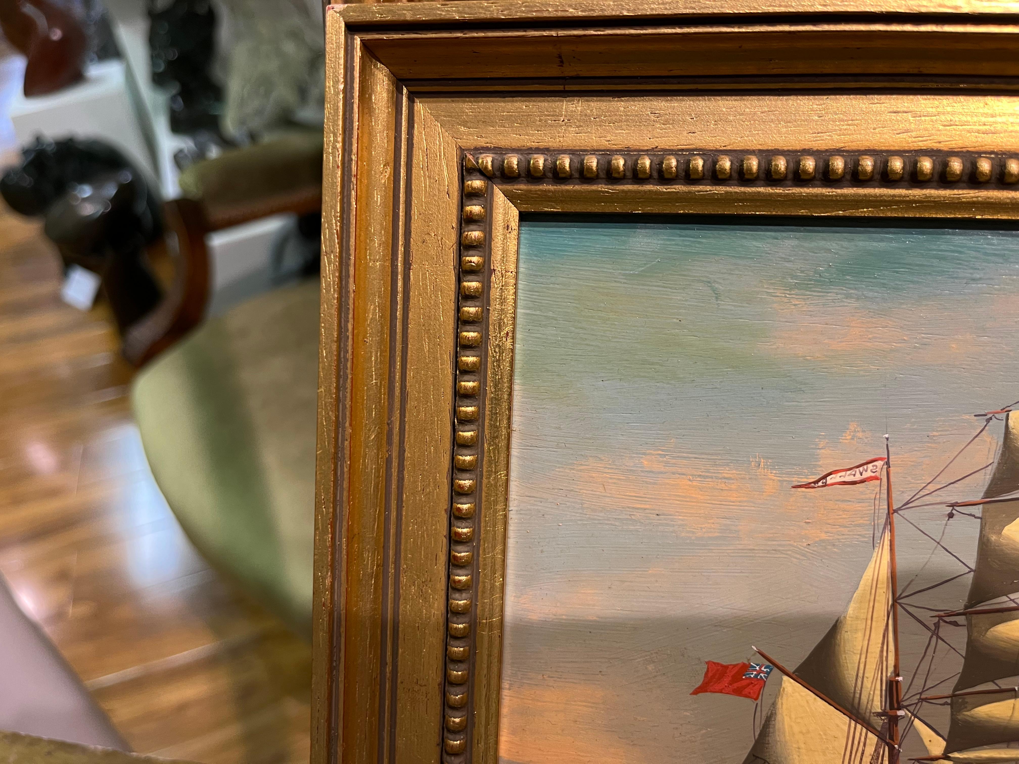 OIL PAINTING Small by SALVATORE COLACICCO (NAVY ADMIRALTY 20th CENTURY PIECE  For Sale 1