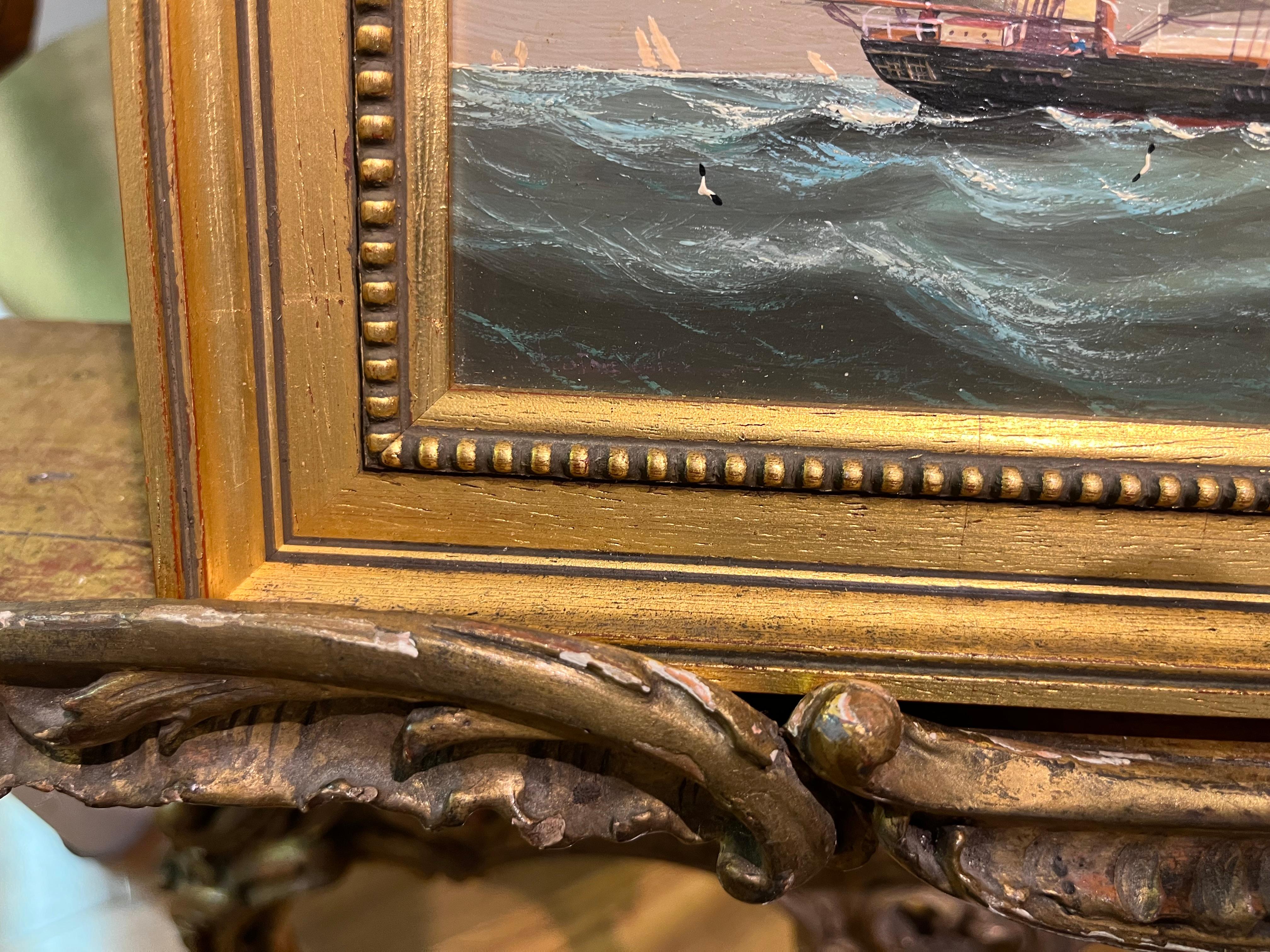 OIL PAINTING Small by SALVATORE COLACICCO (NAVY ADMIRALTY 20th CENTURY PIECE  For Sale 1