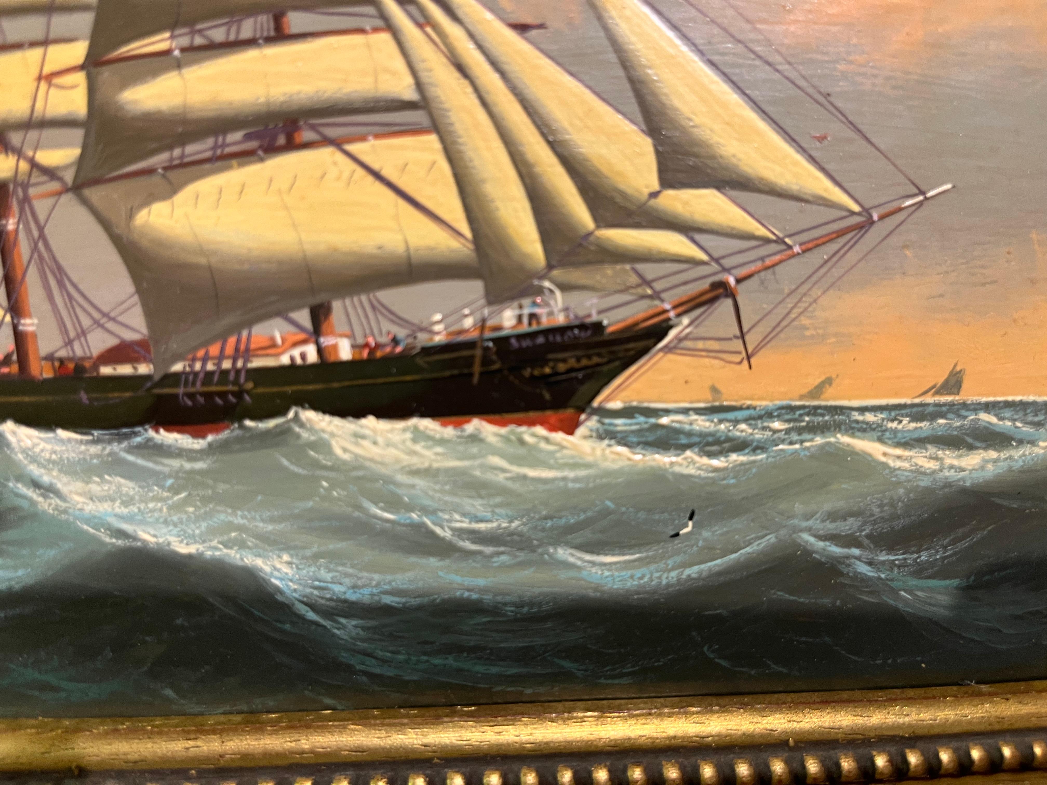 OIL PAINTING Small by SALVATORE COLACICCO (NAVY ADMIRALTY 20th CENTURY PIECE  For Sale 4