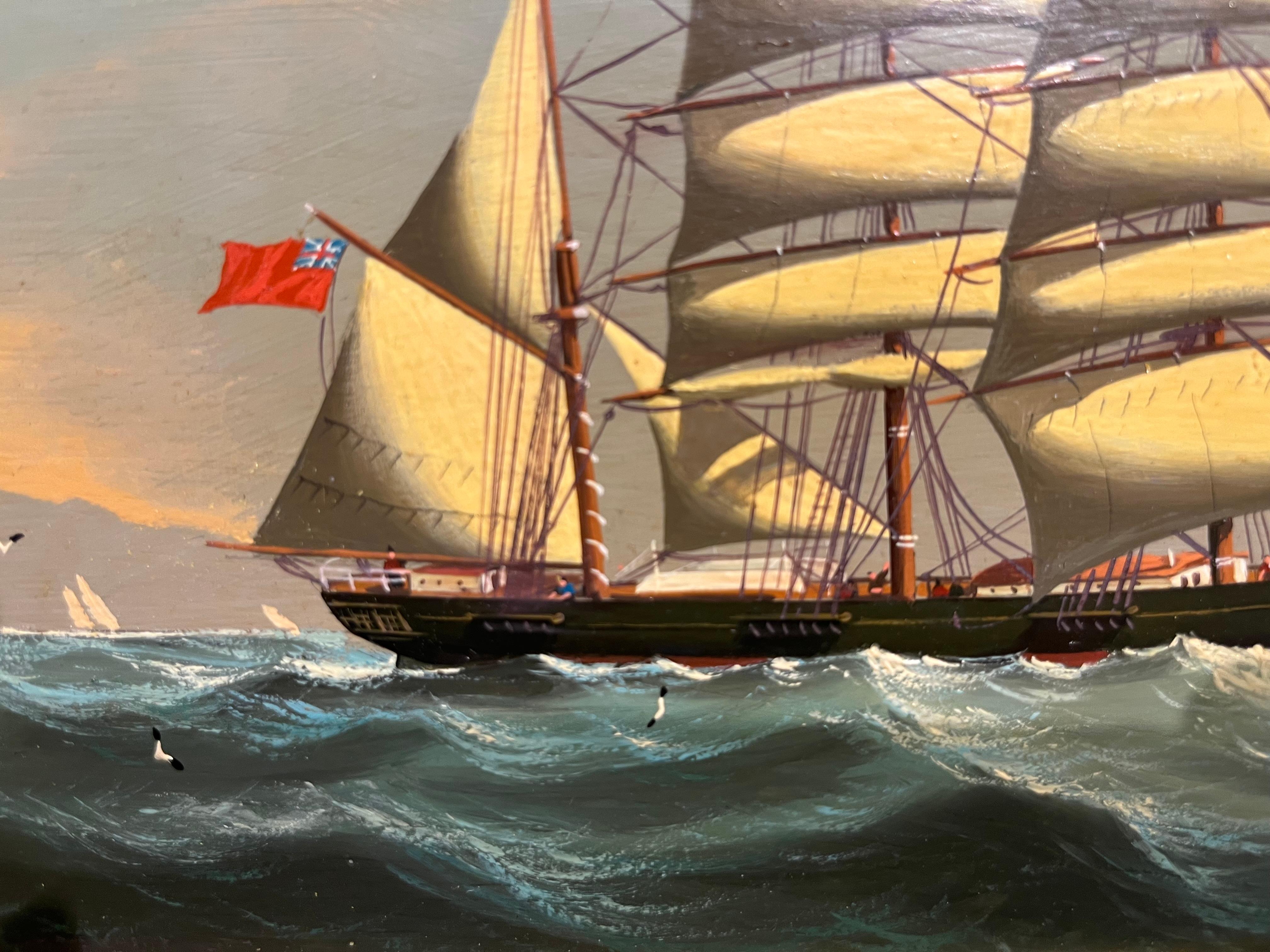OIL PAINTING Small by SALVATORE COLACICCO (NAVY ADMIRALTY 20th CENTURY PIECE  For Sale 4