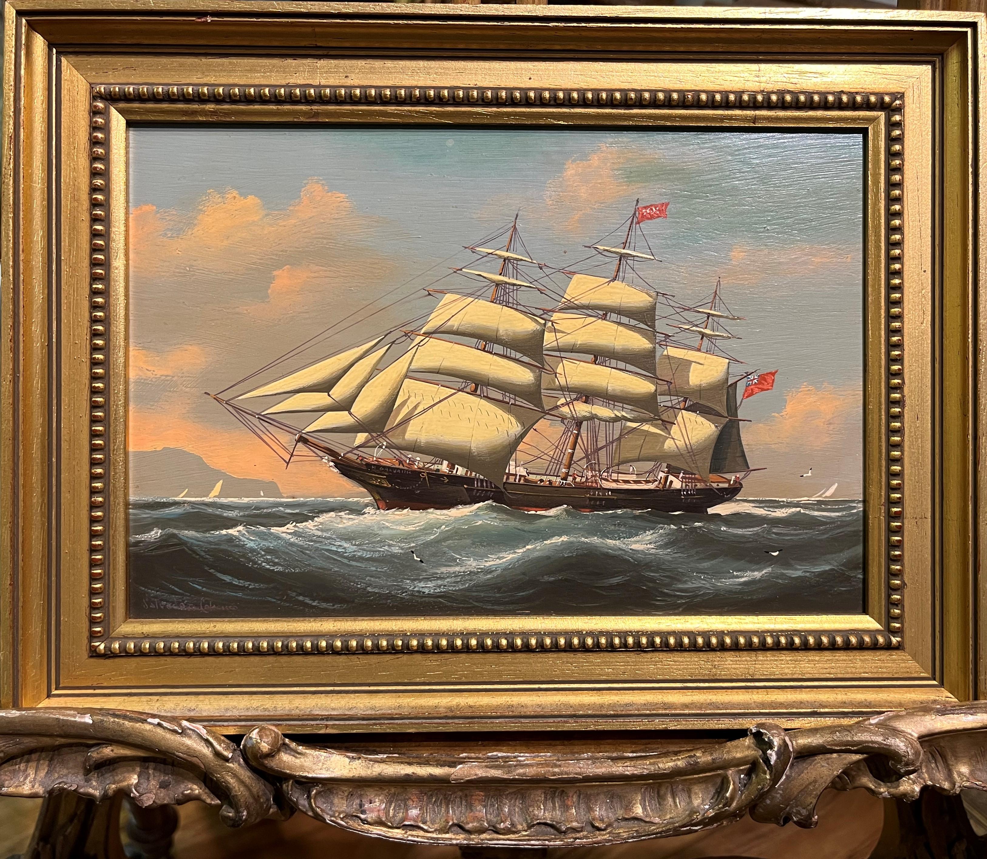 OIL PAINTING Small by SALVATORE COLACICCO (NAVY ADMIRALTY 20th CENTURY PIECE  - Art by Salvatore Colacicco