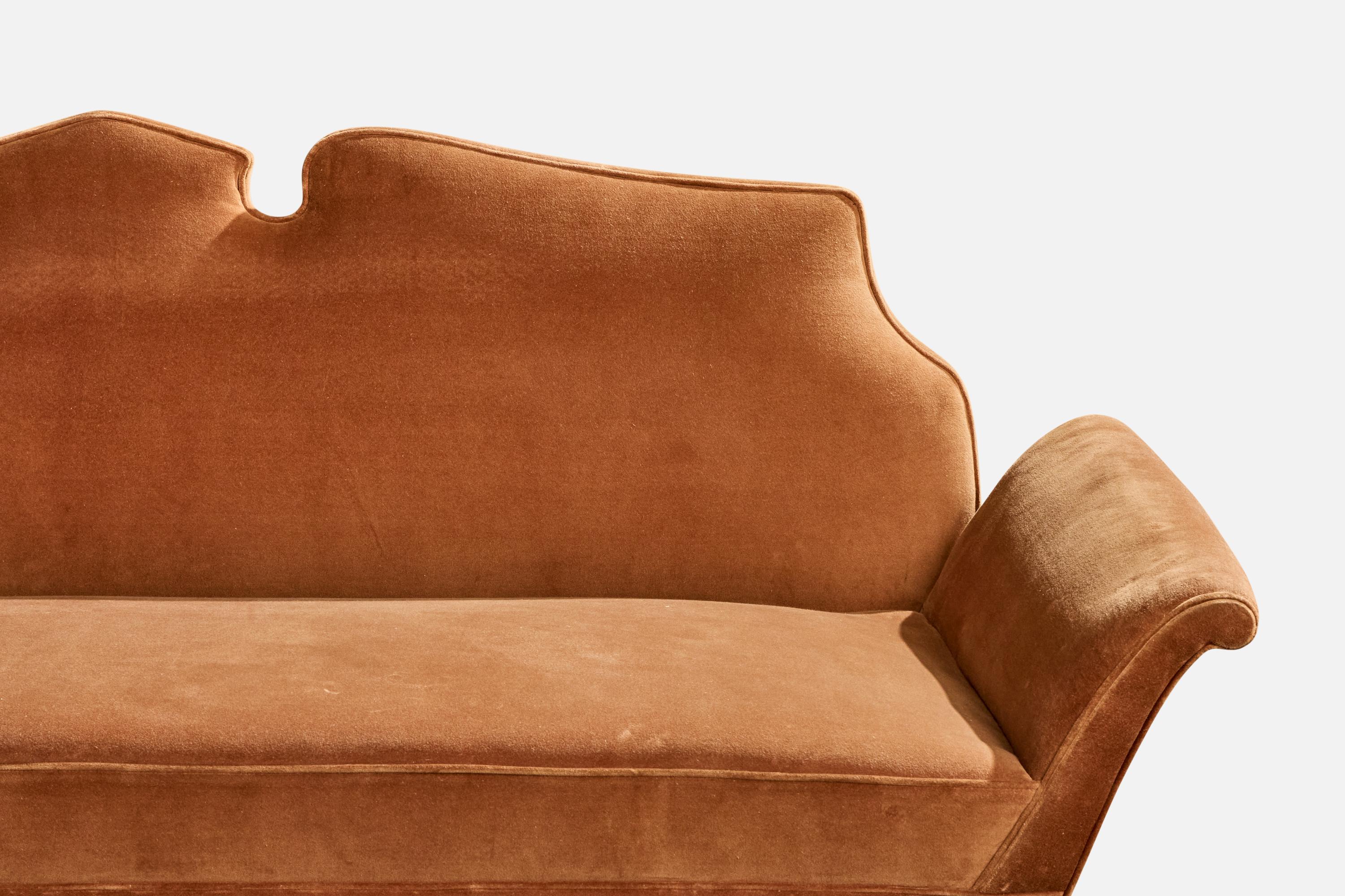 Salvatore Dinucci, Sofa, Holz, Samt, Brasilien, 1950er Jahre im Angebot 5