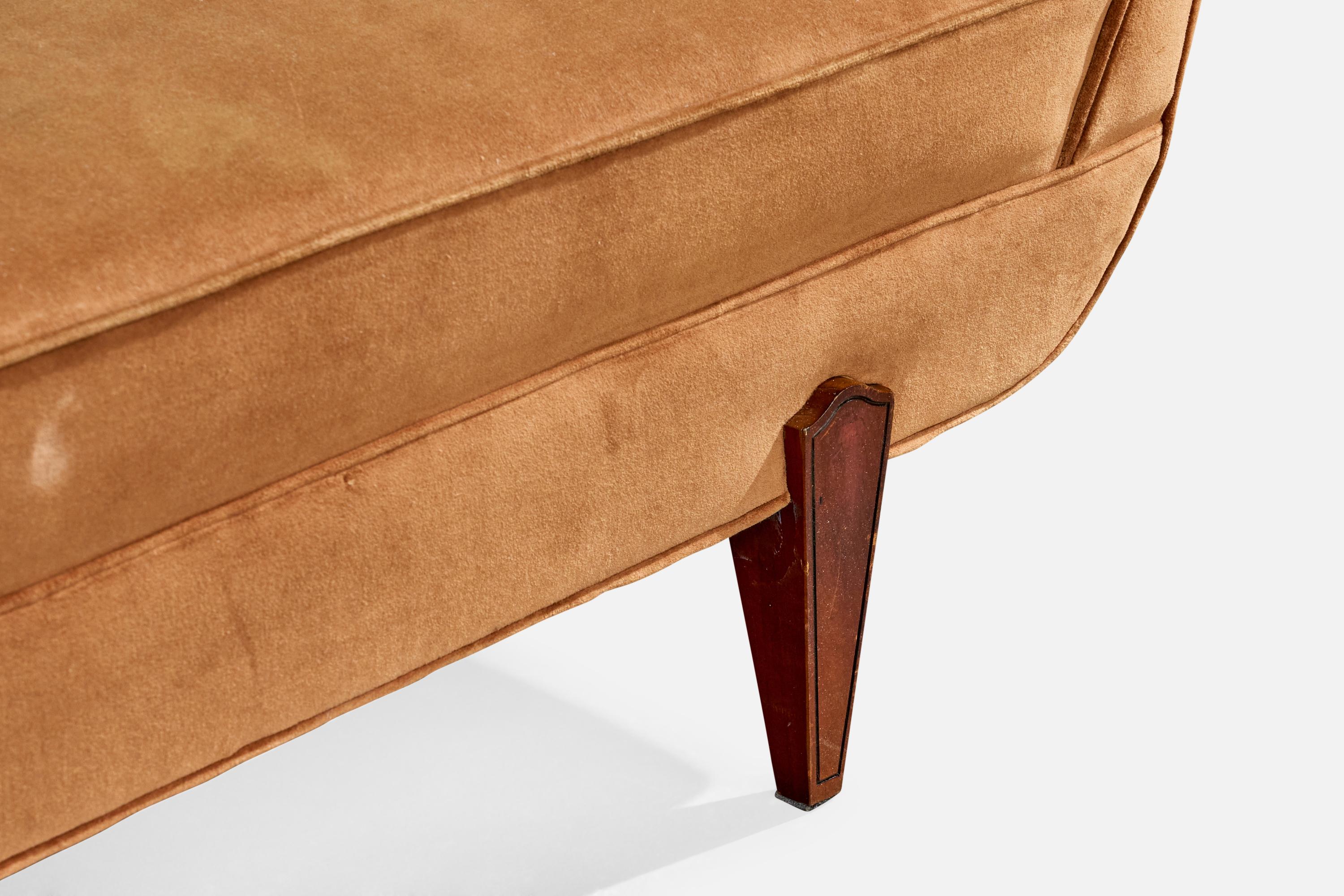 Salvatore Dinucci, Canapé, Wood, Velours, Brésil, années 1950 en vente 6