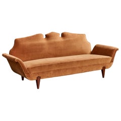Salvatore Dinucci, Divano, Wood, Velluto, Brasile, anni '50