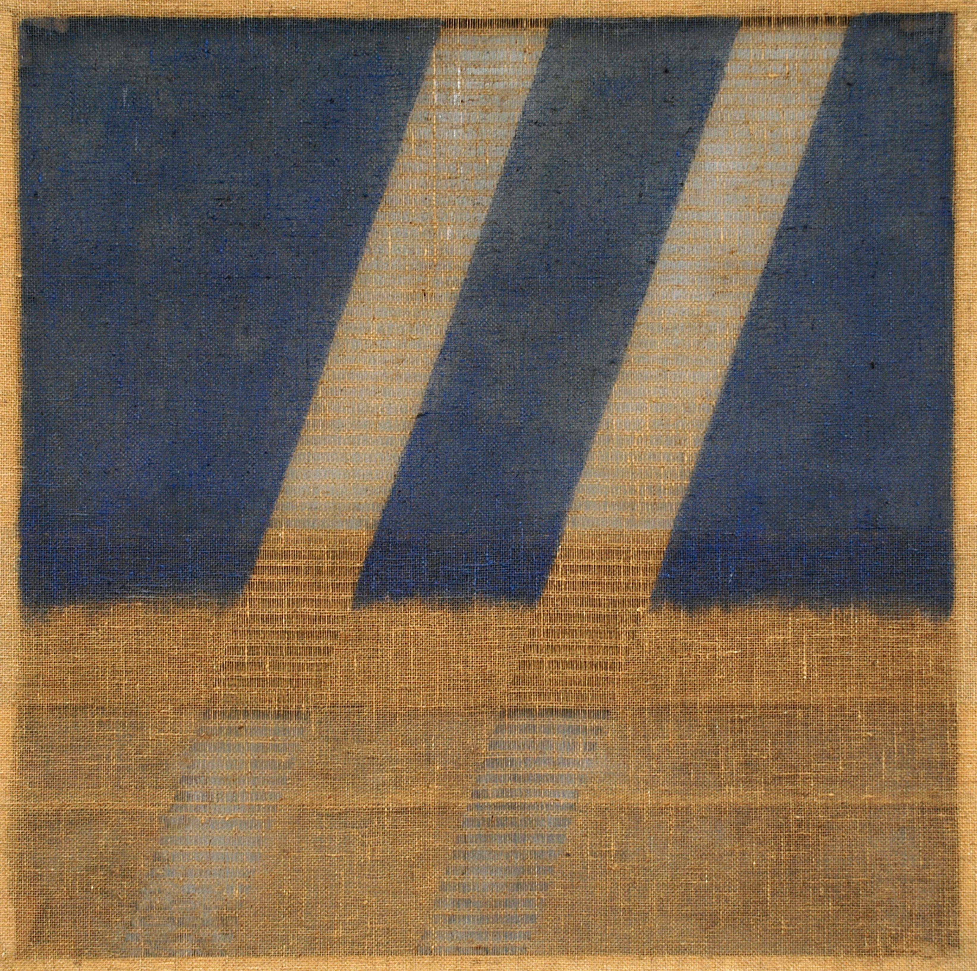 Pair of Untitled Paintings - Colored Jute by Salvatore Emblema - 1978/79 3