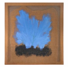 Blue Mass on Black - Mixed Media Paint by Salvatore Emblema - 1982