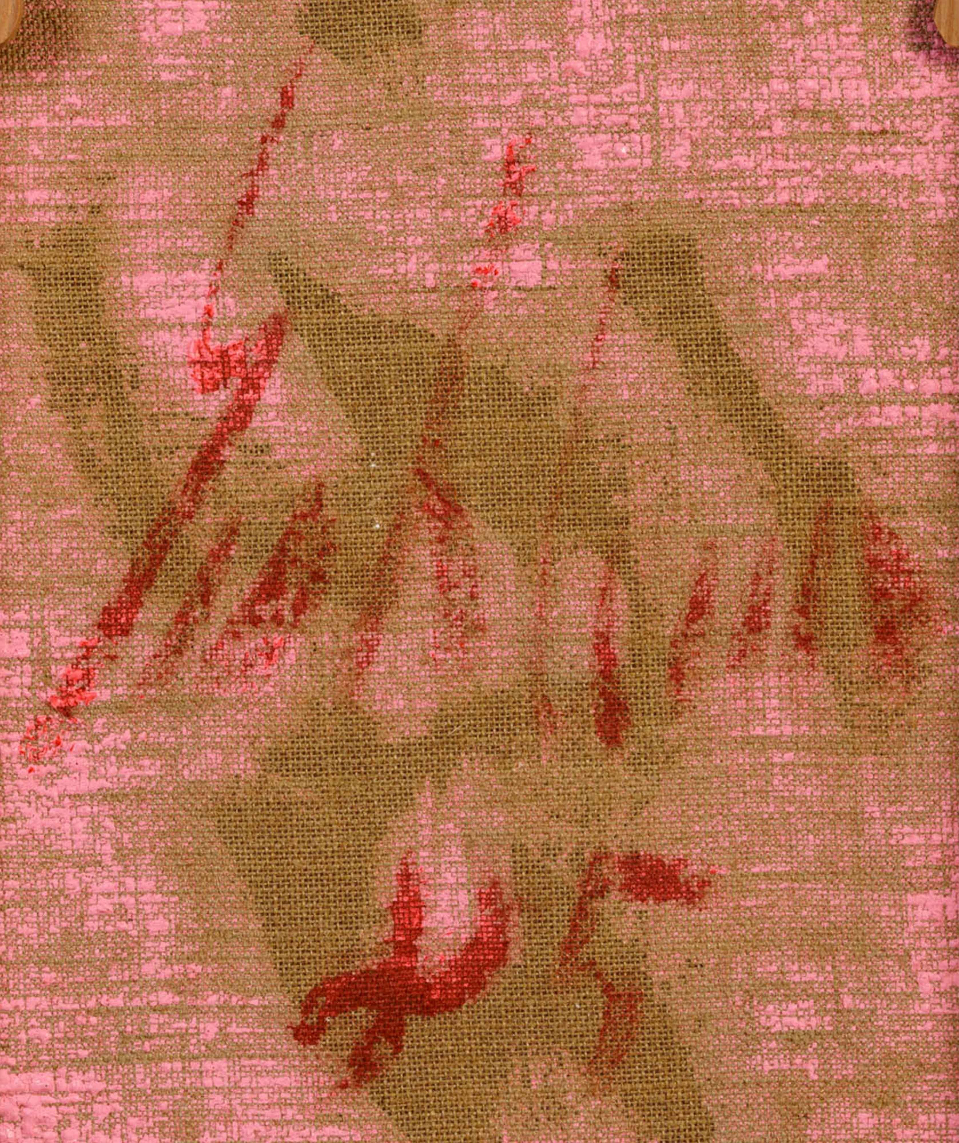 Untitled, Pink, Jute Canvas - Abstract Painting by Salvatore Emblema
