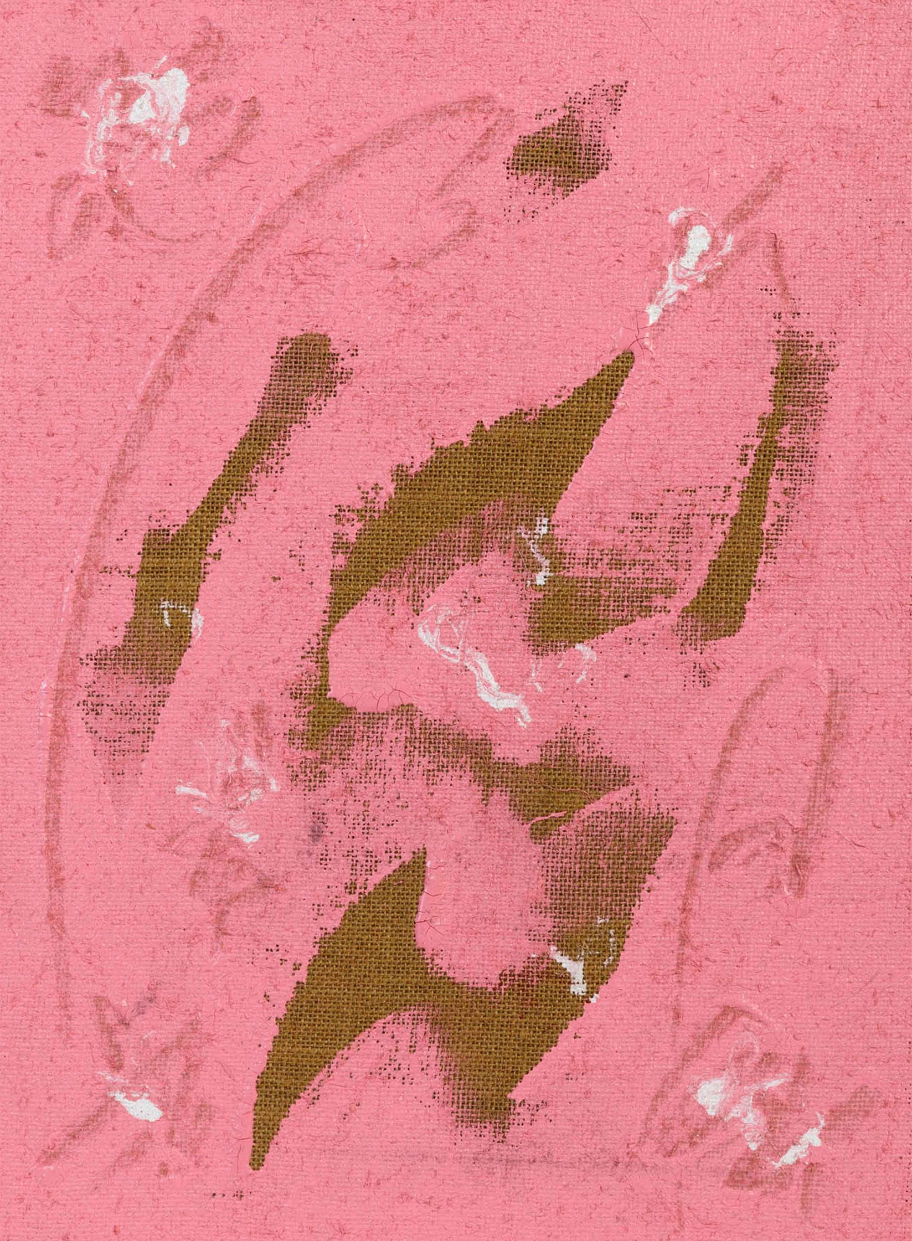 Untitled, Pink, Jute Canvas For Sale 2