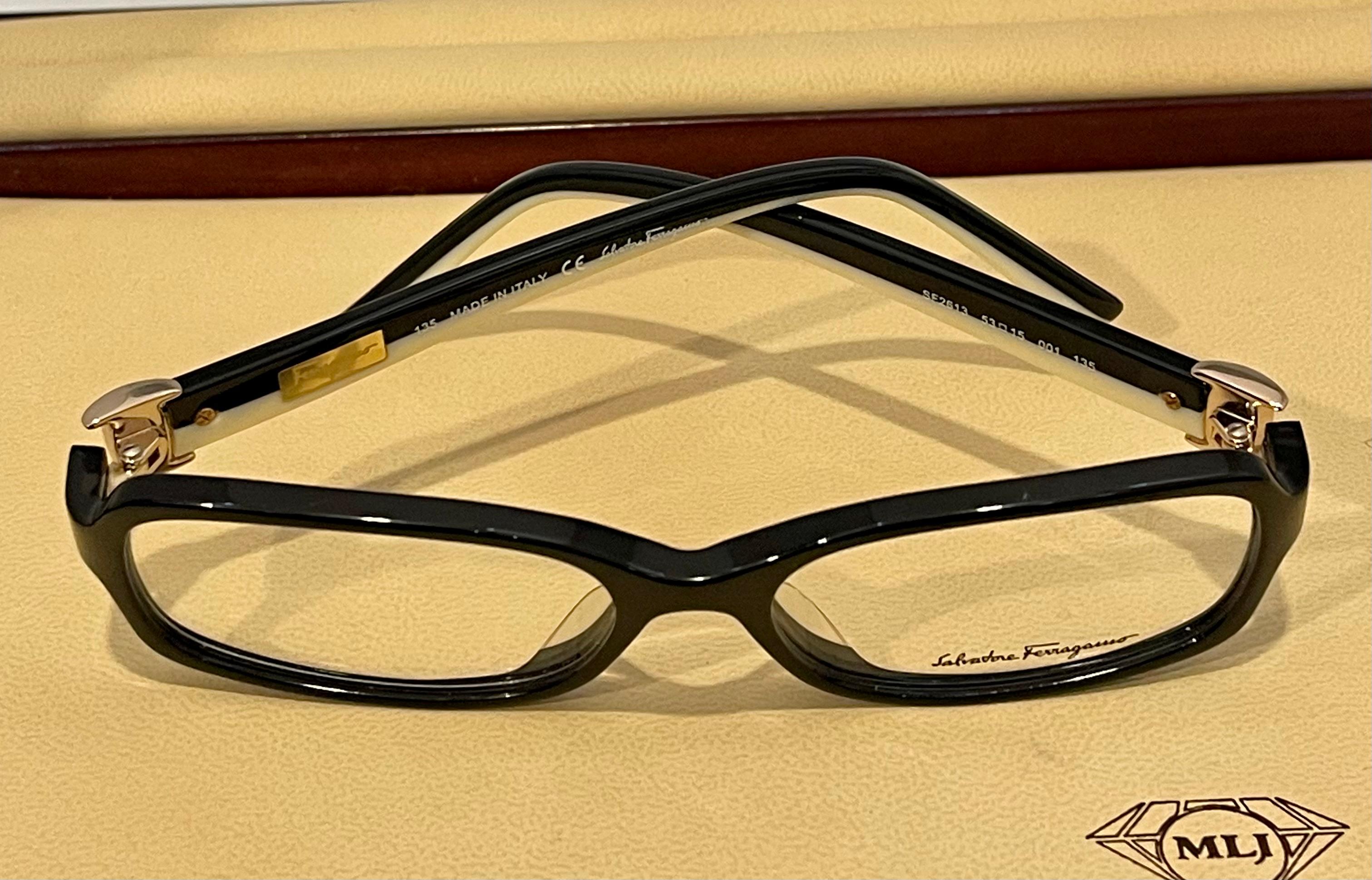 Salvatore Ferragamo 2613 53-15  001 135 Eyeglasses Black Frames clear Lenses  1