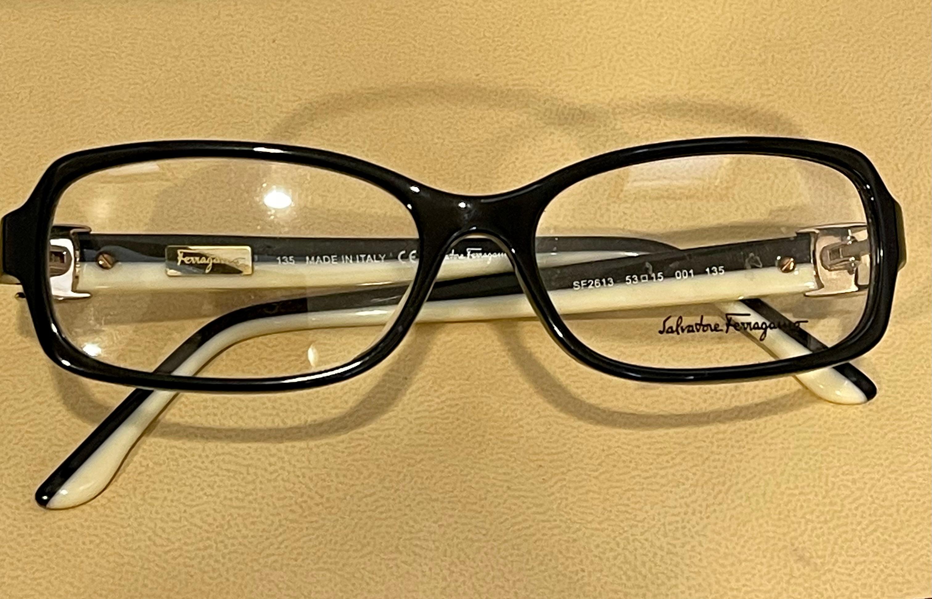 Salvatore Ferragamo 2613 53-15  001 135 Eyeglasses Black Frames clear Lenses  3