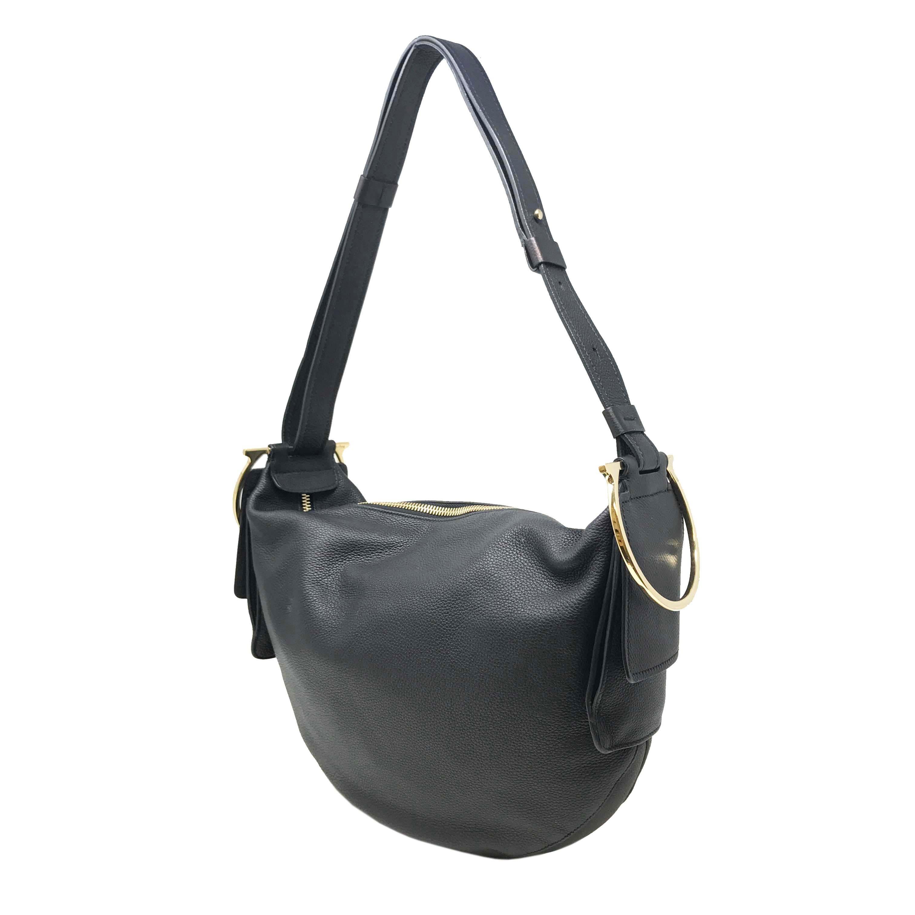 Salvatore Ferragamo 647216 21F870 Bolso Hobo de piel negro para mujer Negro en venta