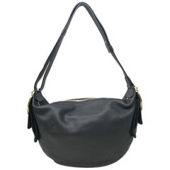 Vintage Salvatore Ferragamo 647216 21F870 Black Leather Hobo Women's Bag