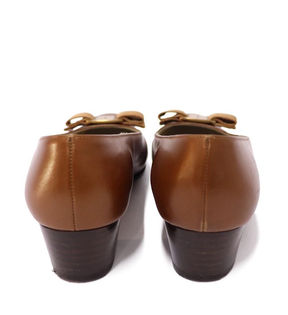 Salvatore Ferragamo 7.5 US Tan Leather Vara 1 Pumps 30 2