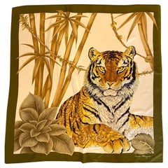 Salvatore Ferragamo 80's Print Tiger Foulard