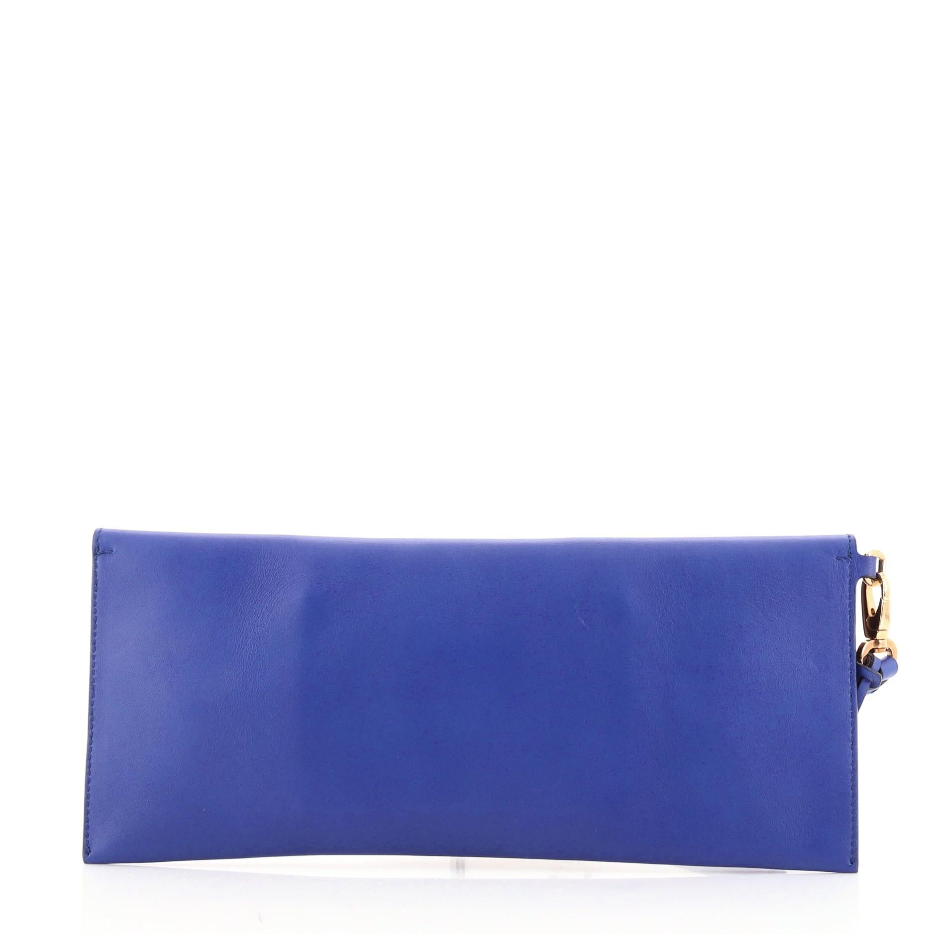 Salvatore Ferragamo Afef Wristlet Clutch Leather In Good Condition In NY, NY