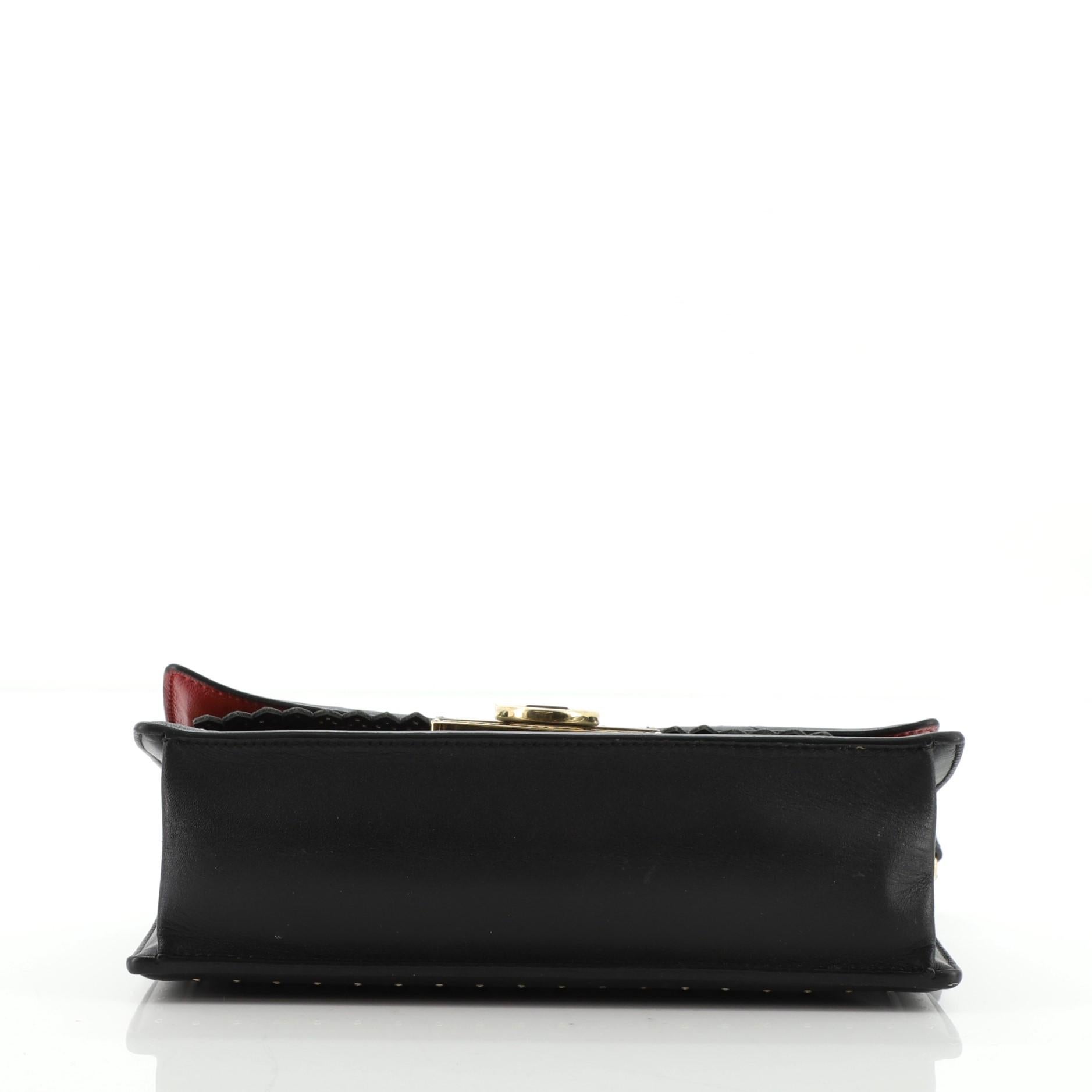 Black Salvatore Ferragamo Aileen Shoulder Bag Leather with Grommet Detail Mediu